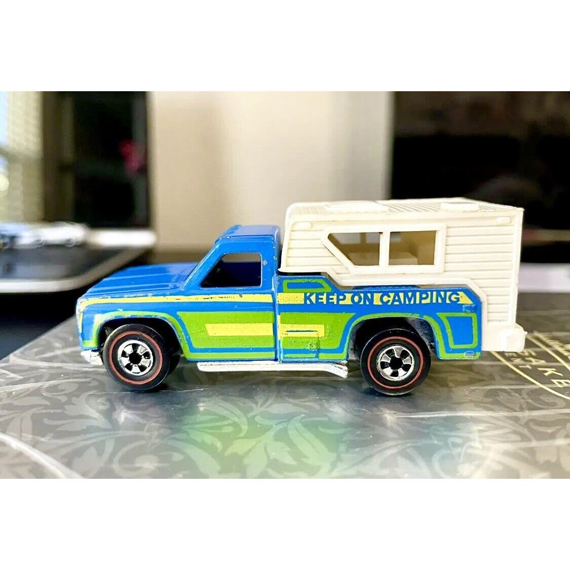 1975 Hot Wheels Redline Backwoods Bomb Blue Flying Colors Keep ON Camping