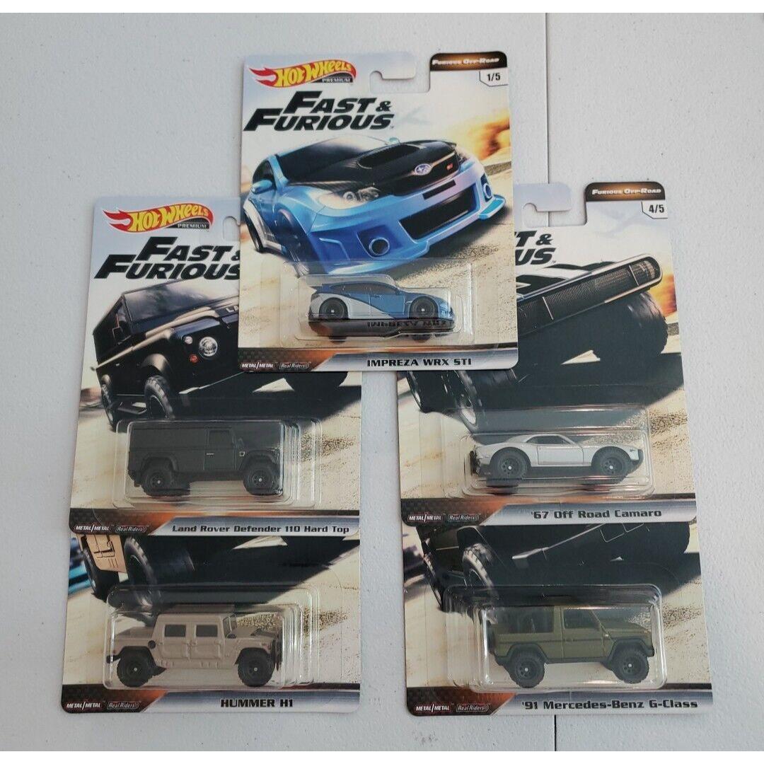 Hot Wheels Premium Car Culture Fast Furious- Furious Off-road Complete Set 5