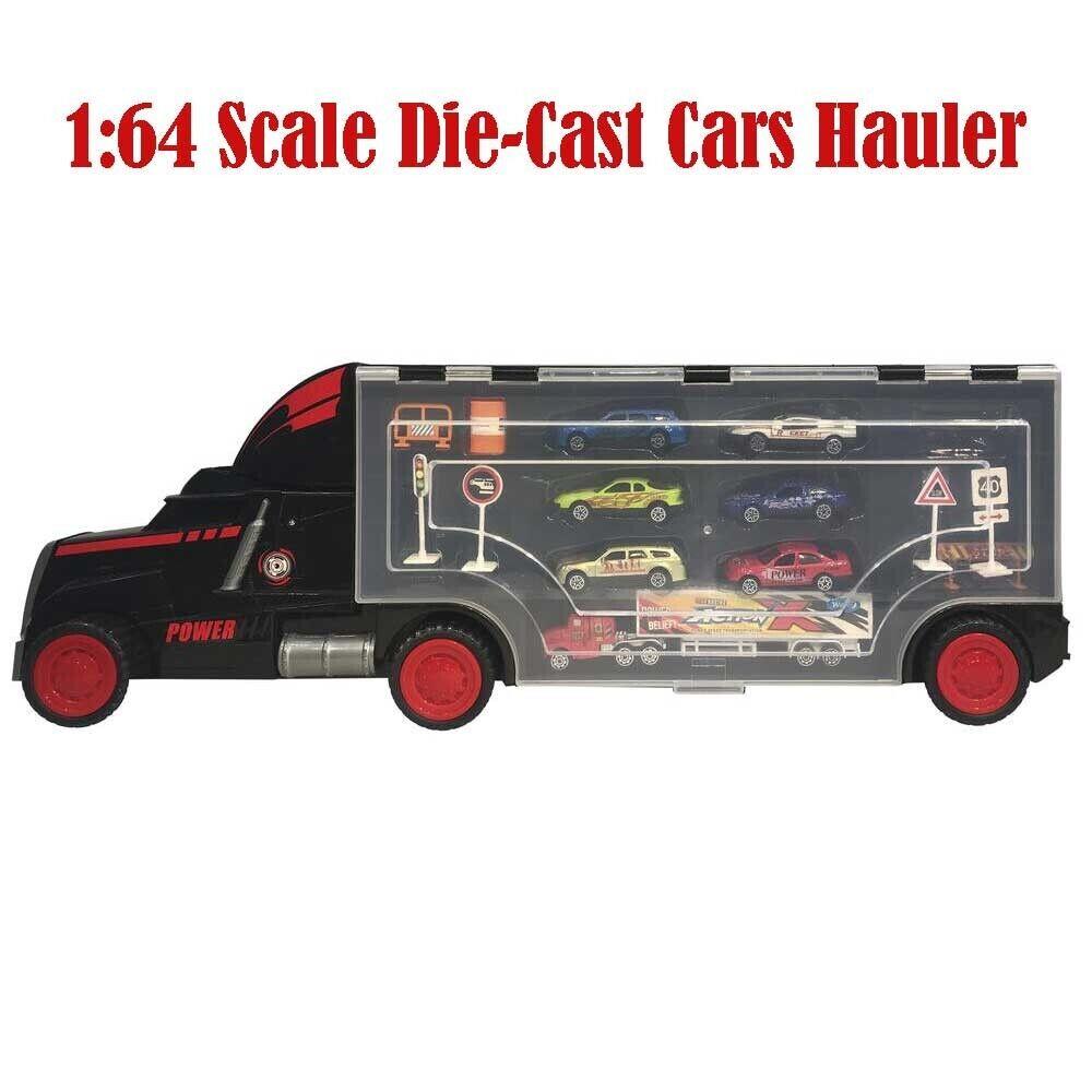 1:64 Scale Die-cast Cars Hauler Playset Built in Carry Case