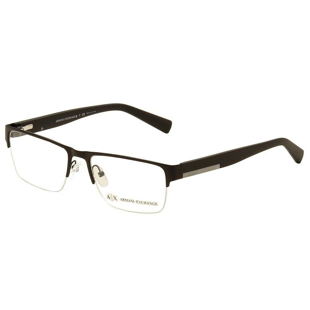 Armani Exchange Men`s Eyeglasses AX1018 AX/1018 6063 Black Optical Frame 54mm