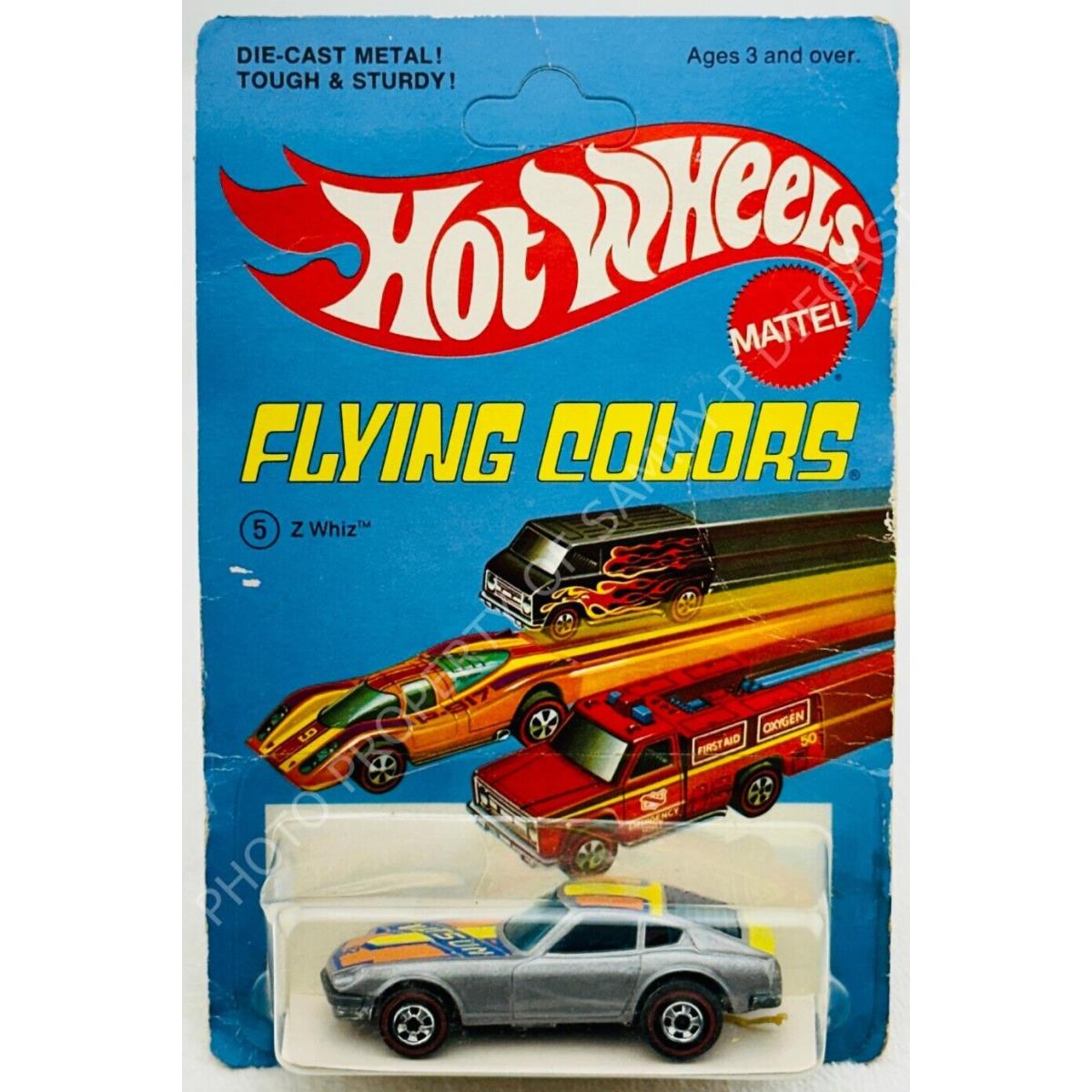 Hot Wheels Redline Z Whiz Gray Flying Colors 5 in Blisterpack