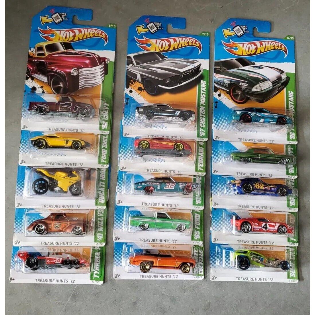 Hot Wheels 2012 Treasure Hunt Set - Complete 1 Thru 15 Regular Treasure Hunt Set