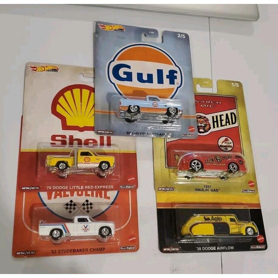 Hot Wheels 2020 Premium Pop Culture Vintage Oil Complete Set of 1 - 5 Gulf Shell