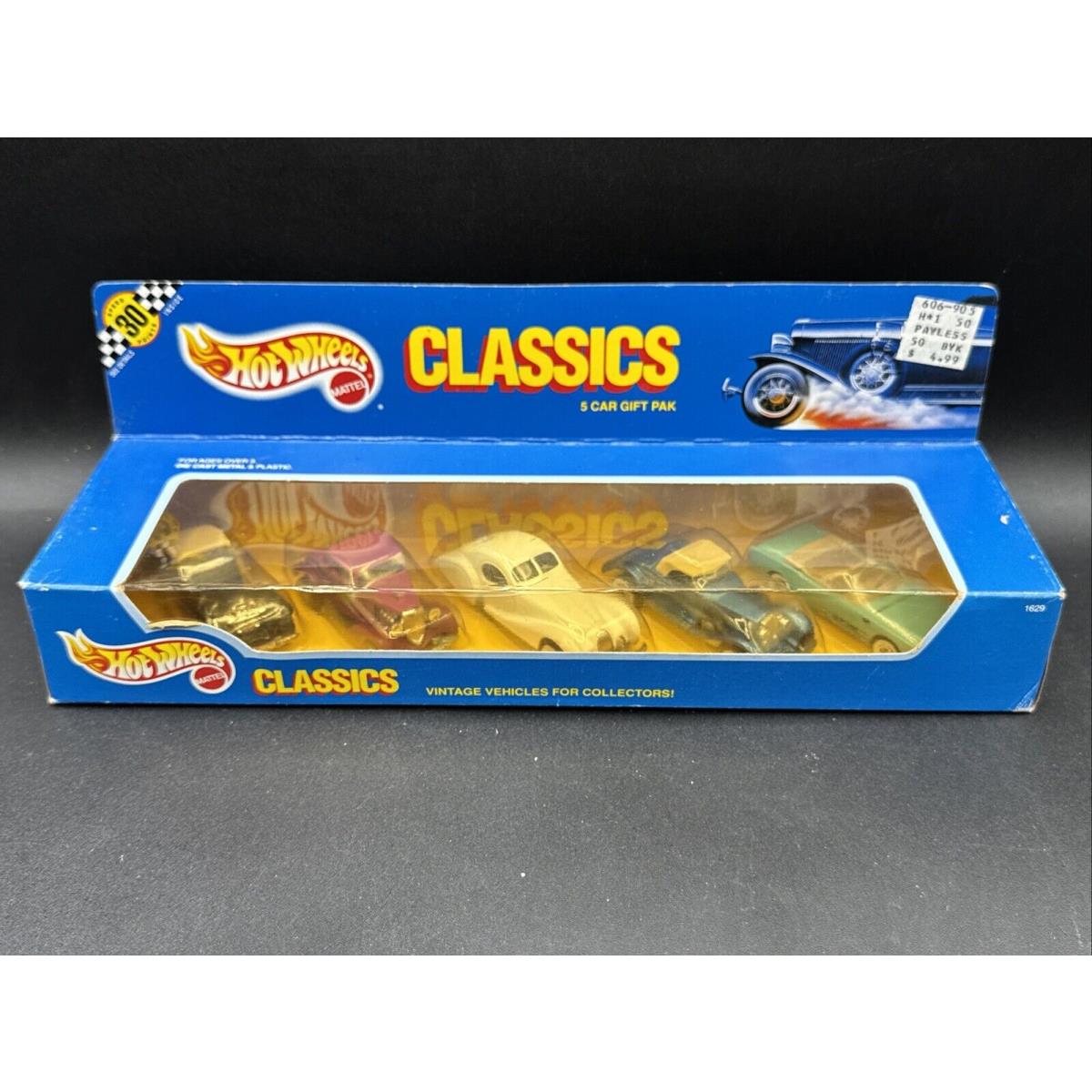 1990 Hot Wheels Classics 5 Car Gift Pak Pack Mustang 3 Window 34 Phantom +++