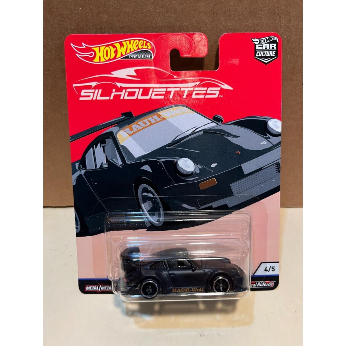 1/64 Hot Wheels Real Riders Silhouettes 4/5 Rwb Porsche 930 Flat Black