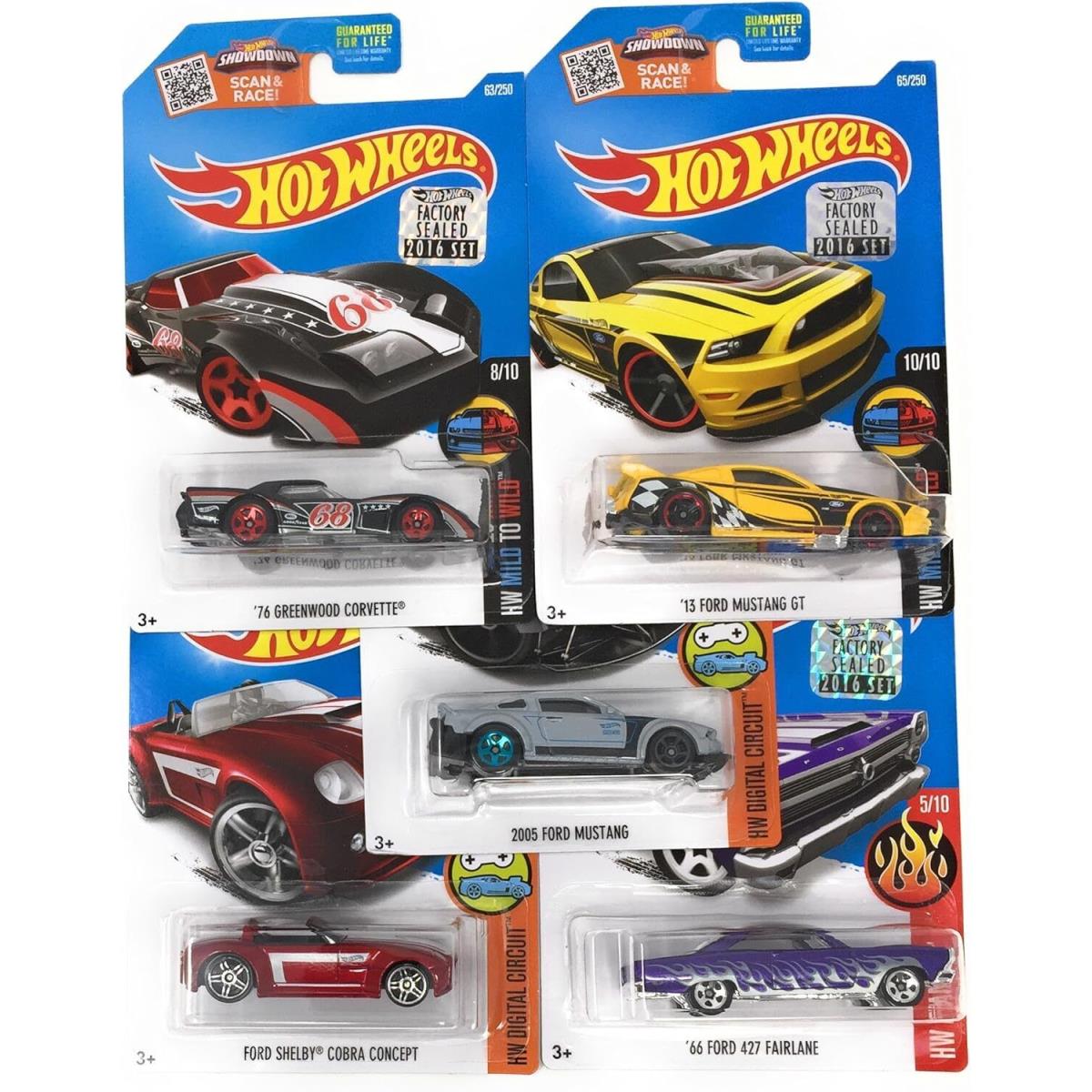 Hot Wheels Muscle Car Madness 5 Pack Random Diecast Bundle Set with