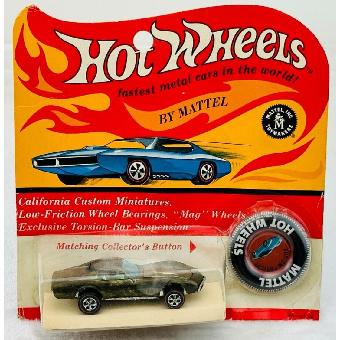 Hot Wheels Redline Custom Corvette Olive HK Long Steering Wheel in Blisterpack