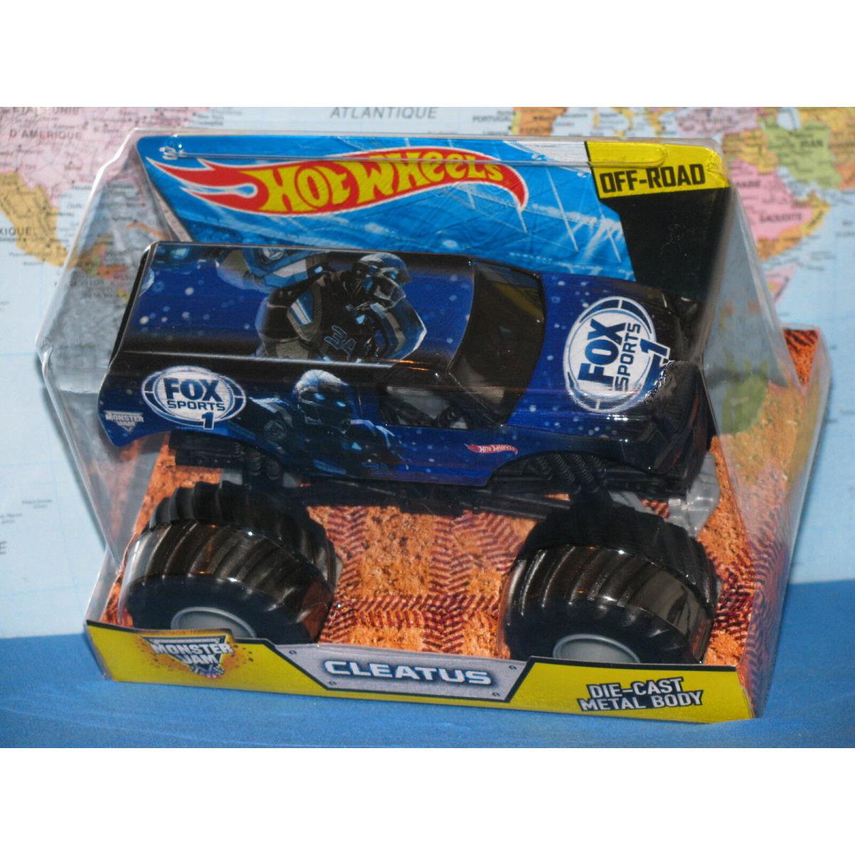 1/24 Hot Wheels Monster Jam Truck Cleatus Fox Sport 1 Diecast Off-road Vhtf