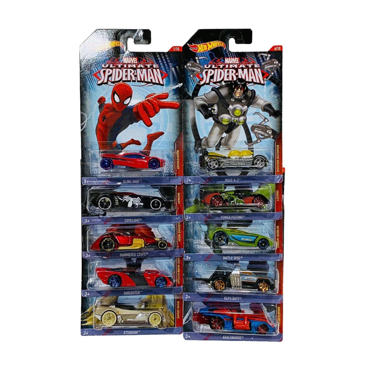 Hot Wheels 2015 Marvel Ultimate Spider-man Complete Set of 10 Cars