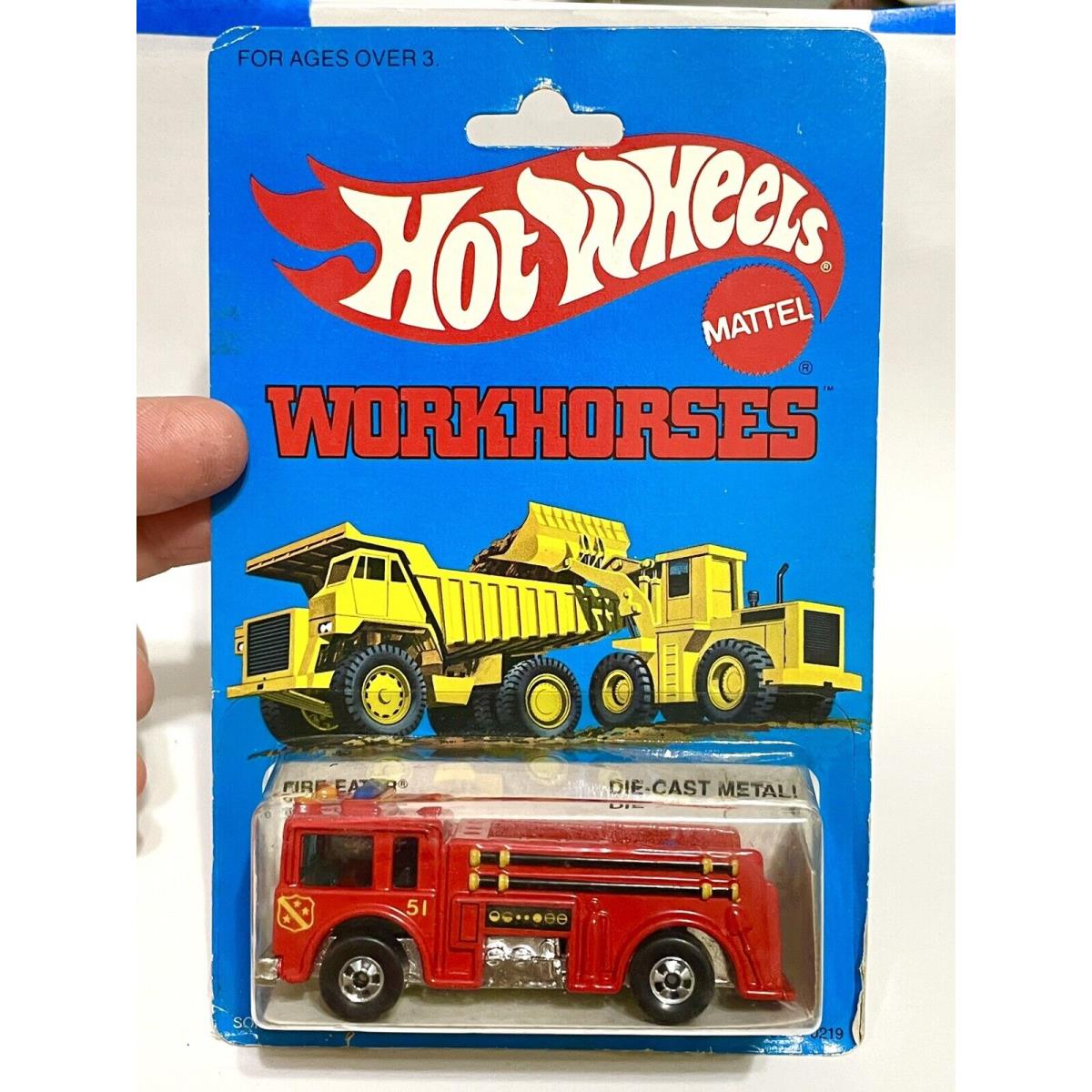 Fire Eater Diecast Fire Truck Hot Wheels - Workhorses ON Card