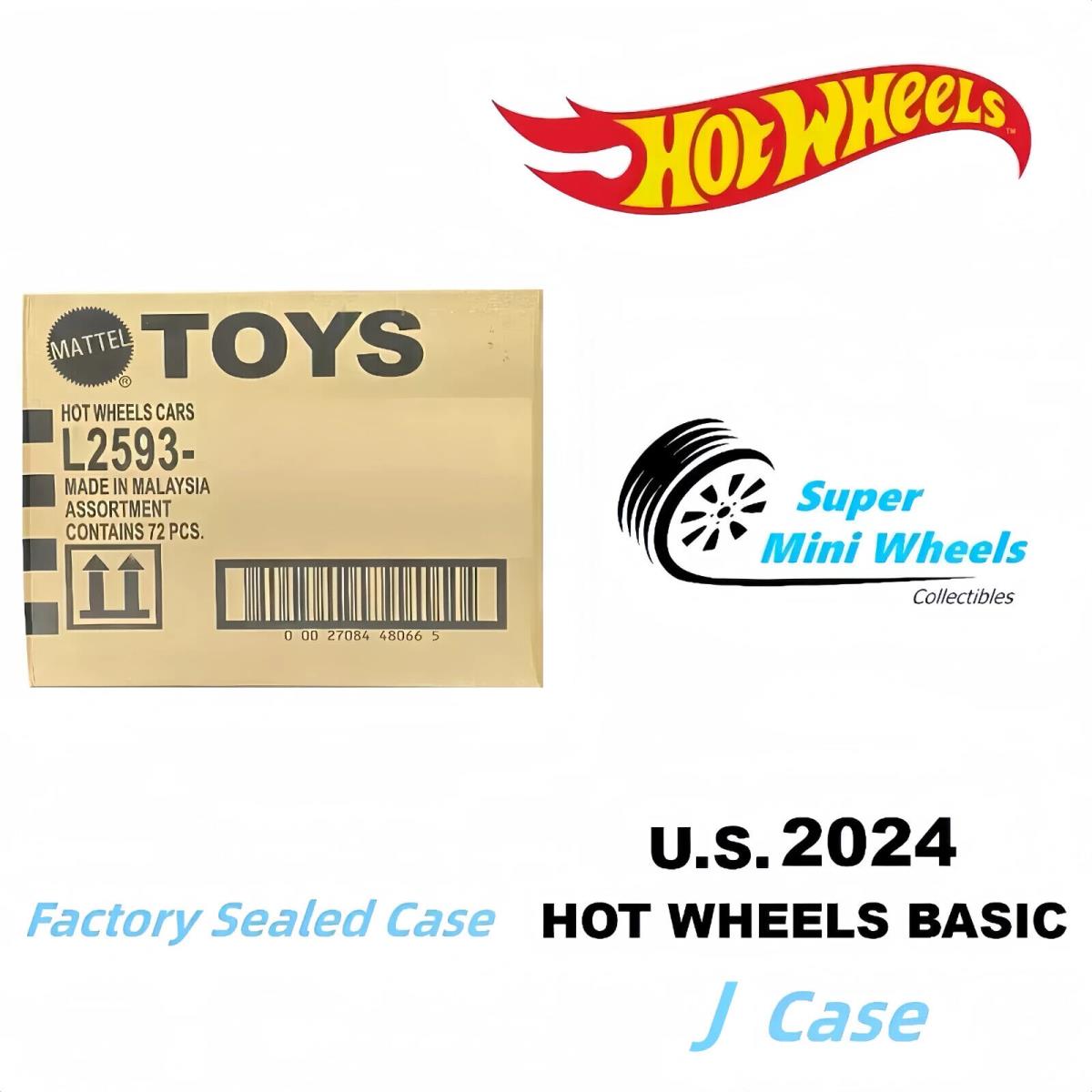 Hot Wheels Basic 2024 J Case 72 Pcs - Case