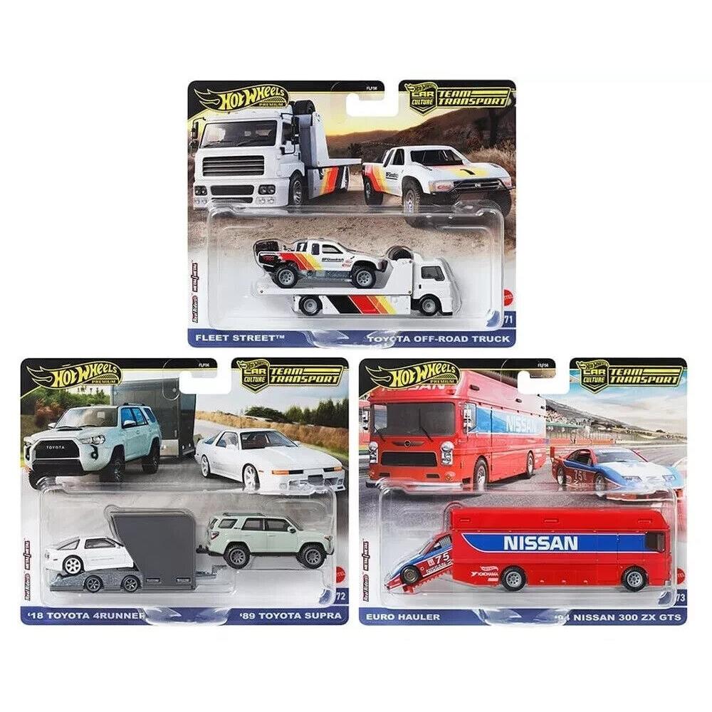 3 Car Set Case D 2024 Hot Wheels Team Transport Case D w/ 89 Supra 4Runner