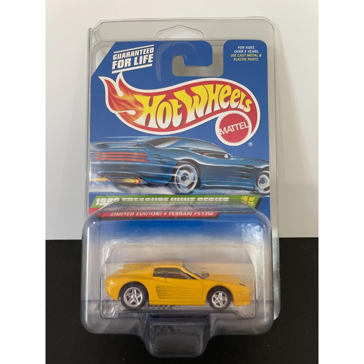 Hot Wheels Ferrari 512M Testarossa Super Treasure Hunt W/protector Yellow Rare