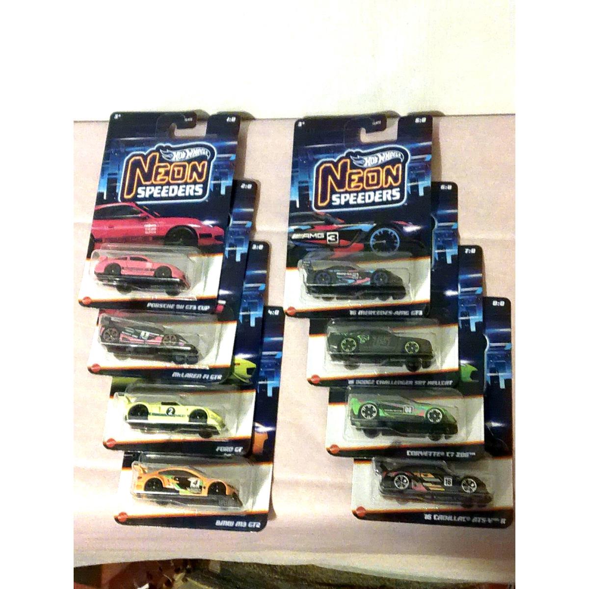 Hot Wheels 2024 Neon Speeders Series 2 Set OF 8 Die-casts Pink Porsche