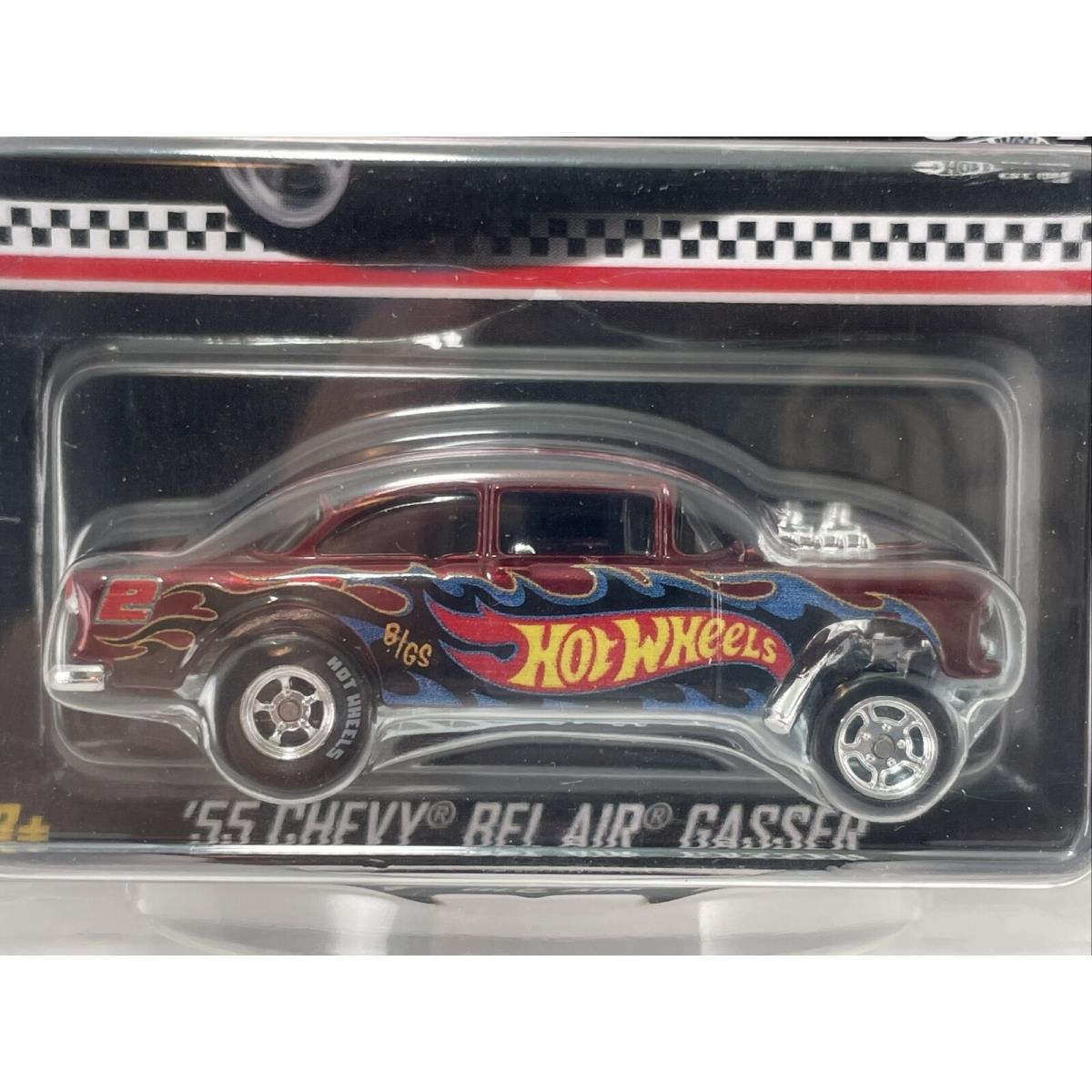 2018 Hot Wheels Kmart Mail In 55 Chevy Bel Air Gasser Red Real Riders P