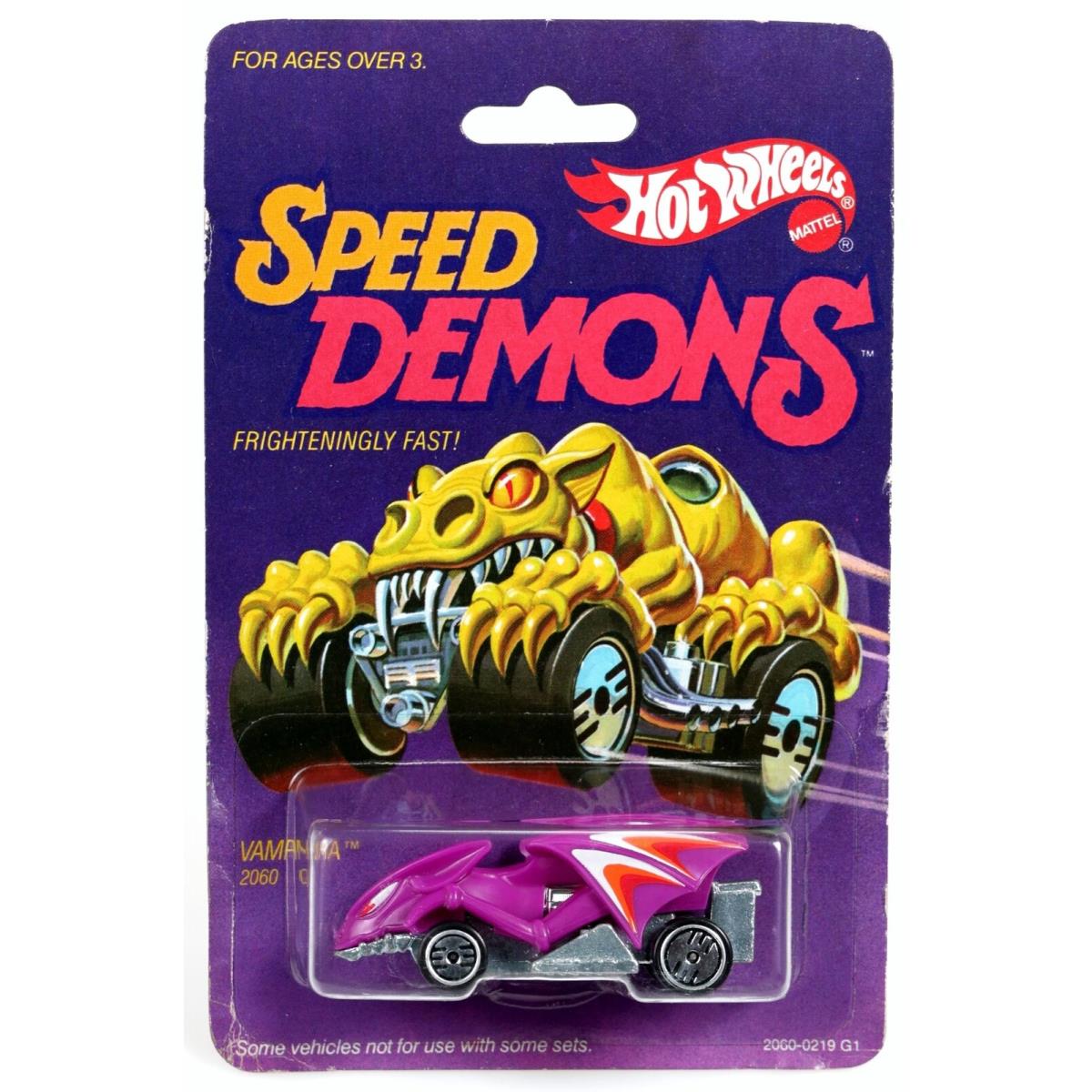 Hot Wheels Vintage Vampyra Speed Demons 2060 Never Removed From Pack 1985 Purple