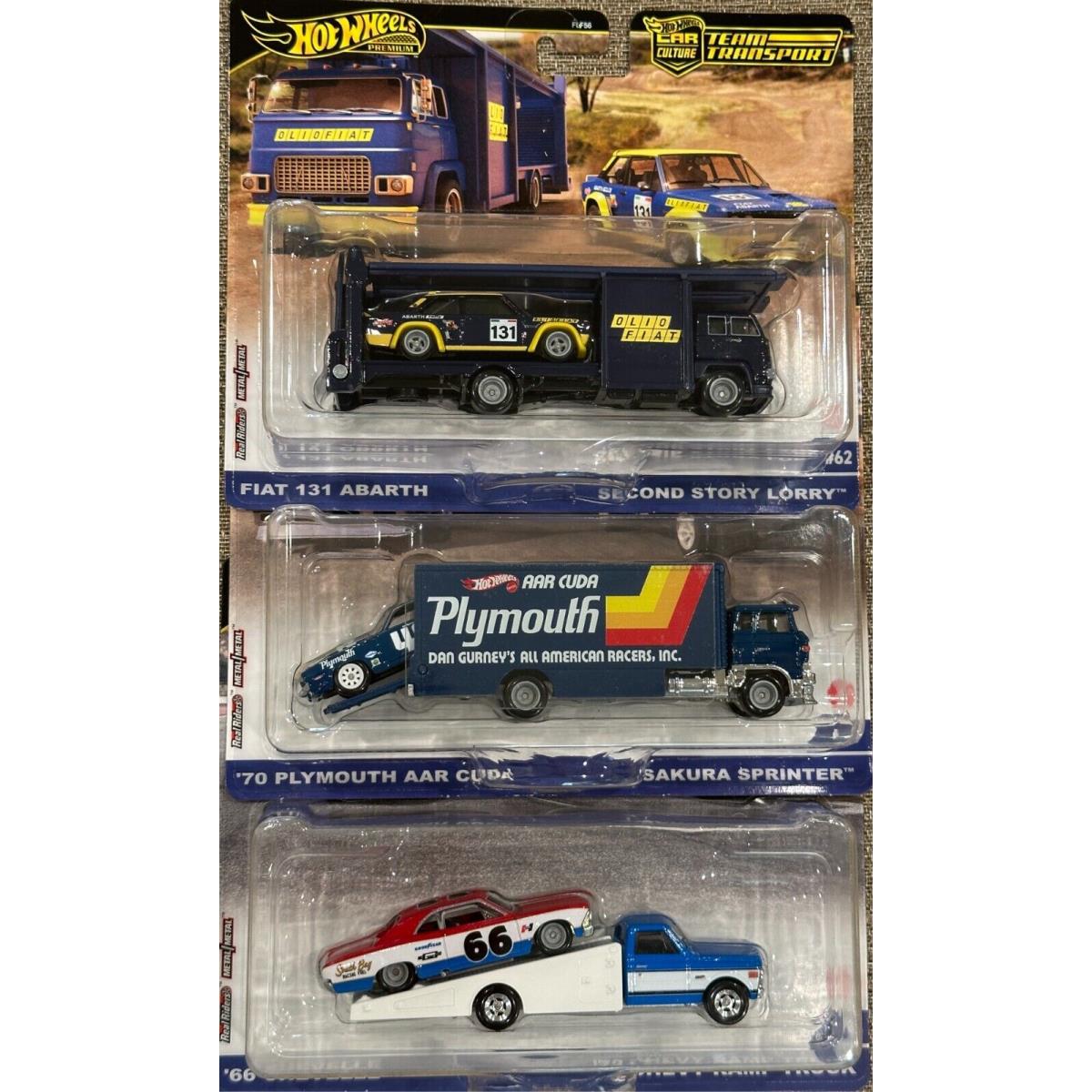 2024 Hot Wheels Car Culture Team Transport Complete 3 Car Set