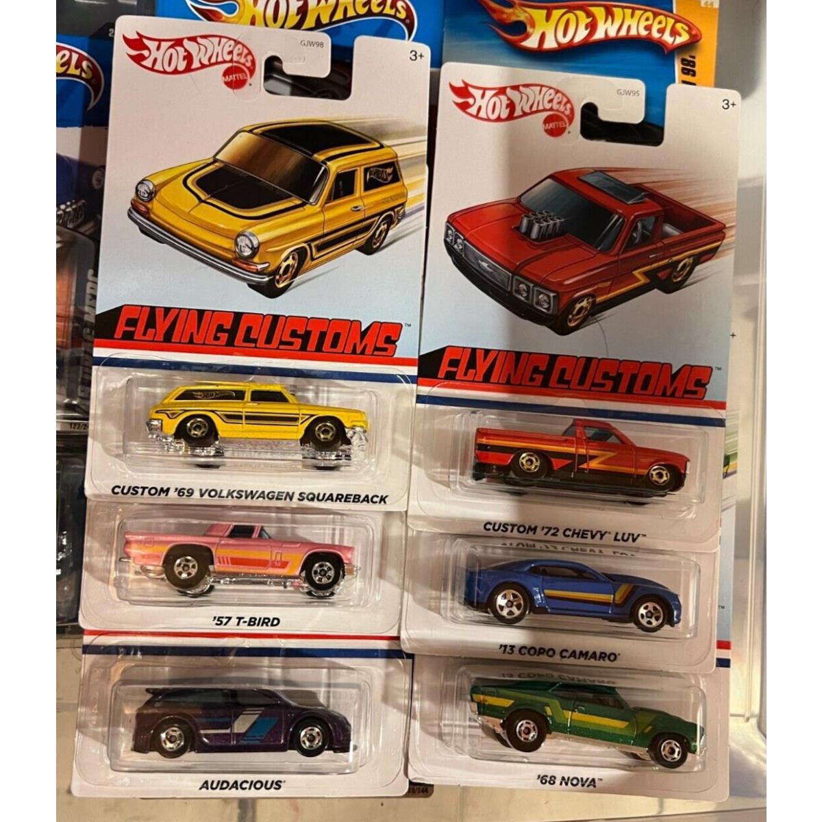 Camaro Nova T-bird Chevy Luv VW Squareback Set of 6 Flying Customs