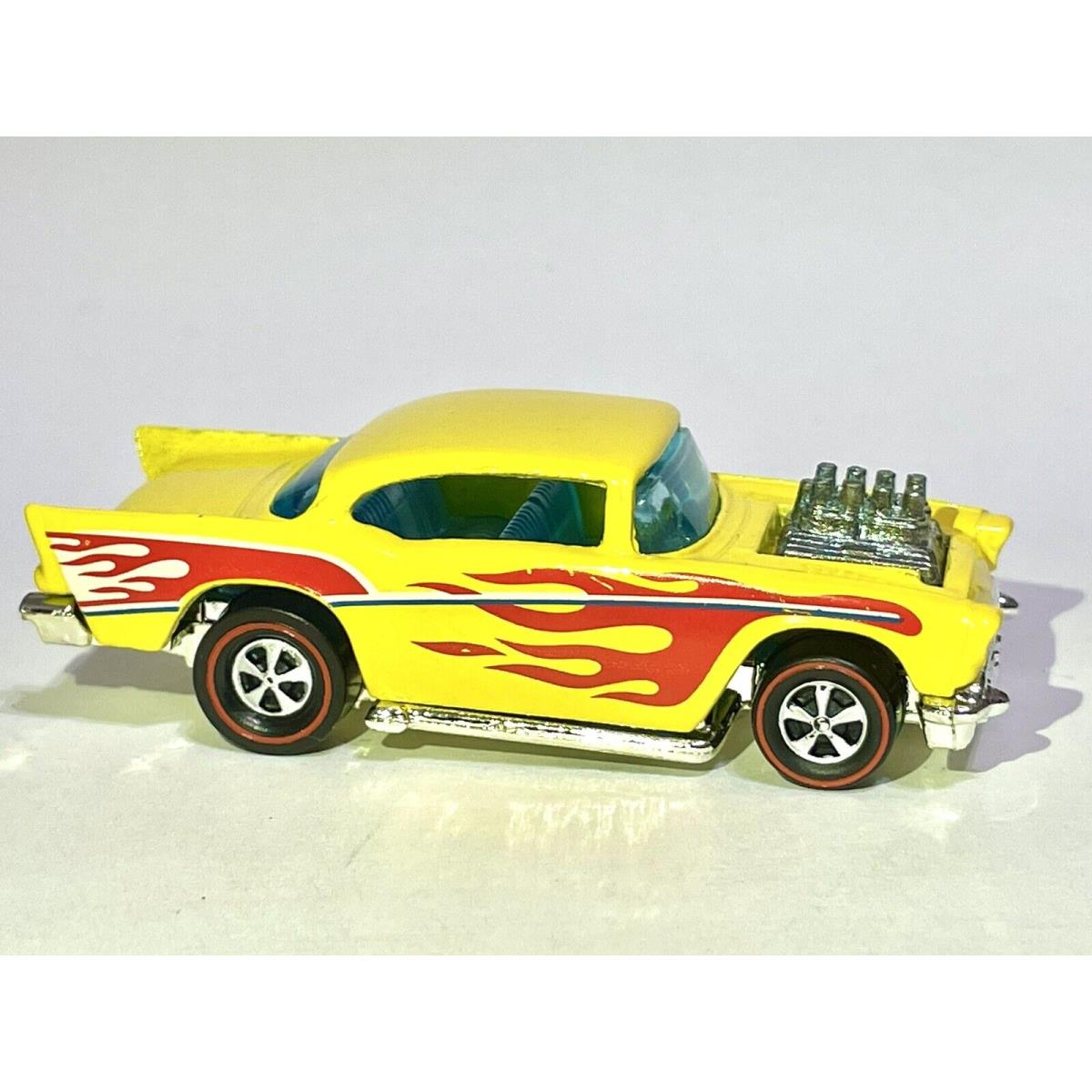 Vintage Hot Wheels Yellow 57 Chevy Custom Redline with Flames