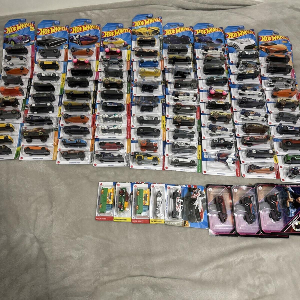 Hot Wheels Mattel Mixed Die Cast Cars -- Lot of 98 Toy Cars Duplicates