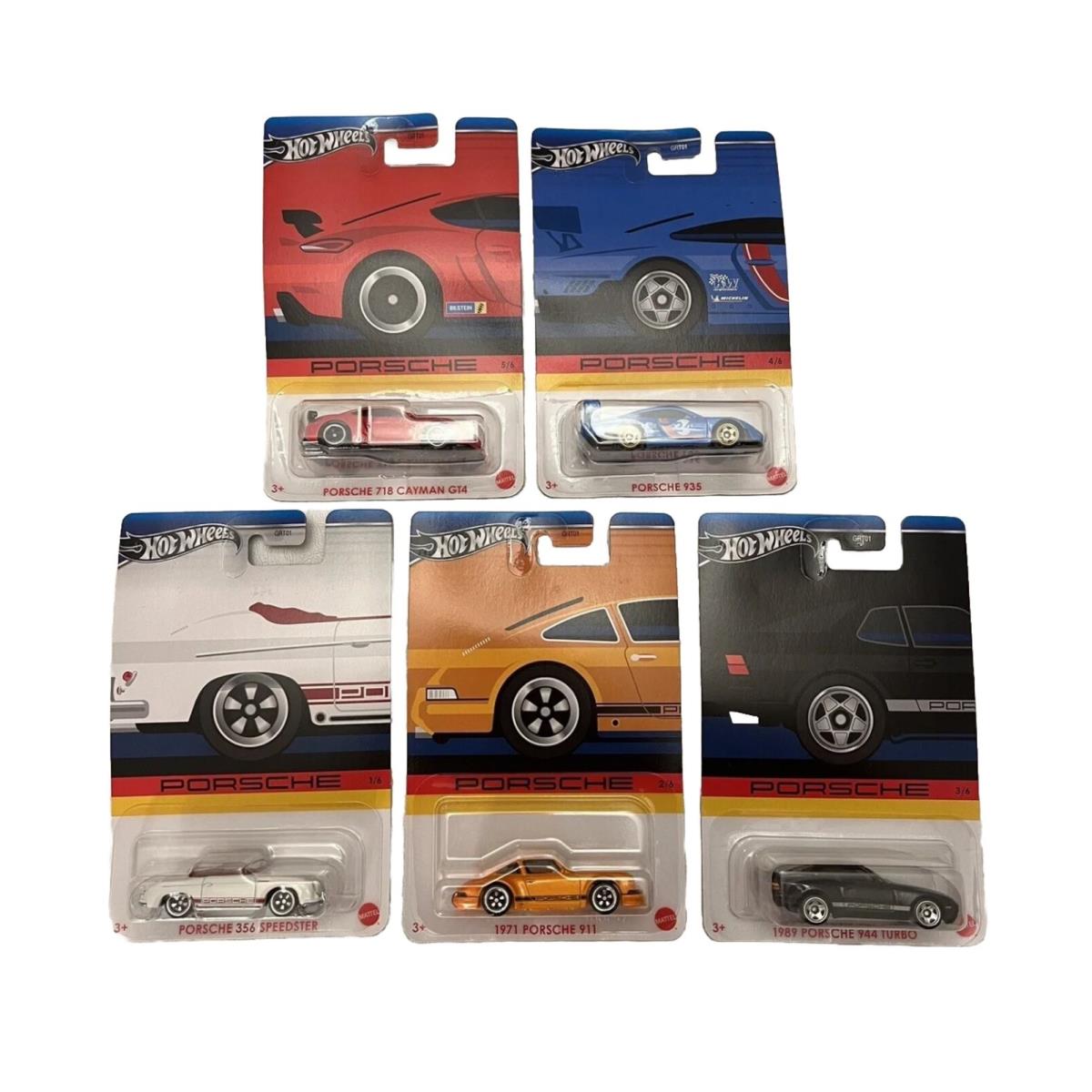 Hot Wheels 2024 GRT01 Porsche Set 5 Car Set - In Hand - Yellow