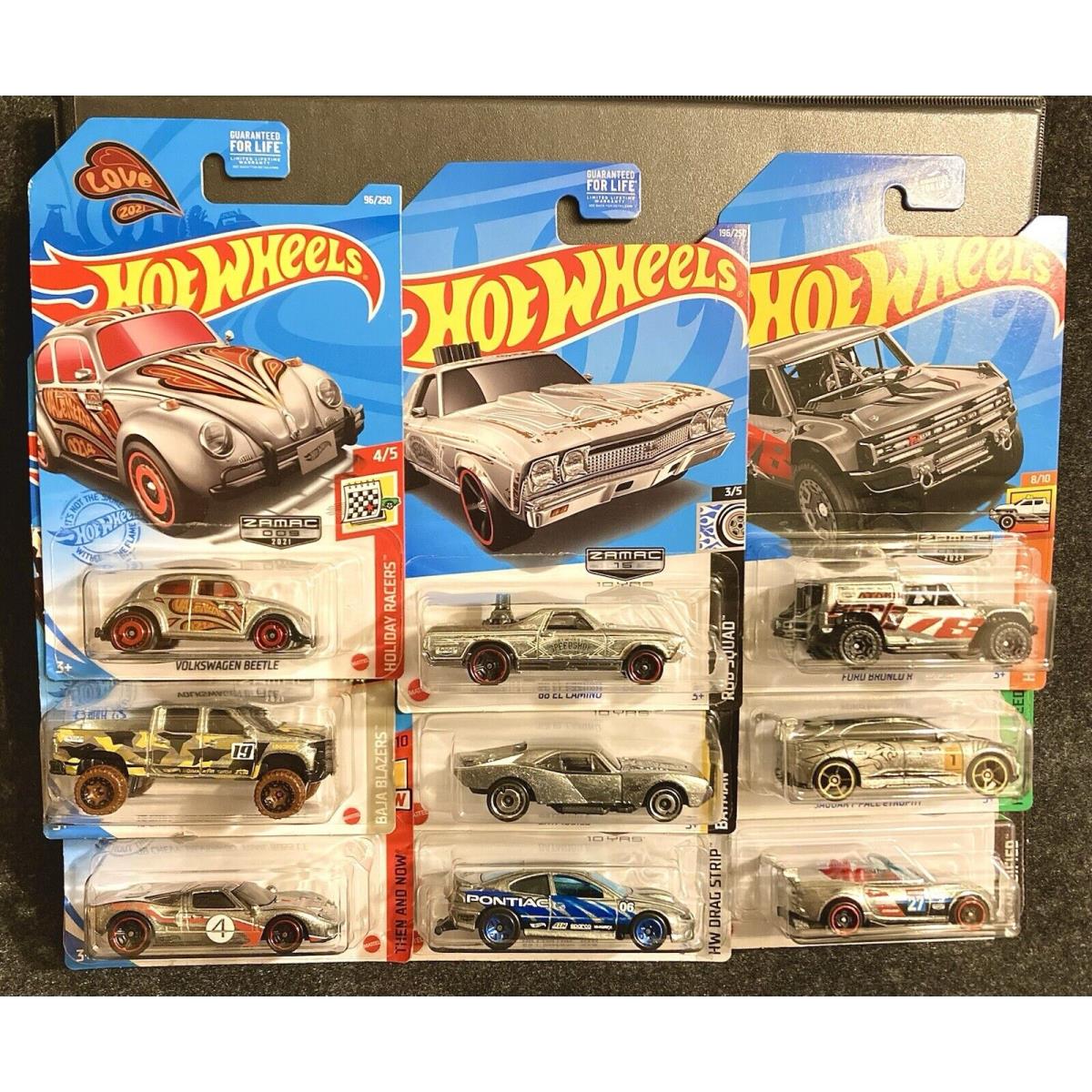 2021 2023 Hot Wheels Walmart Exclusive Zamac 9pc Set Mip with Bonus Free S H