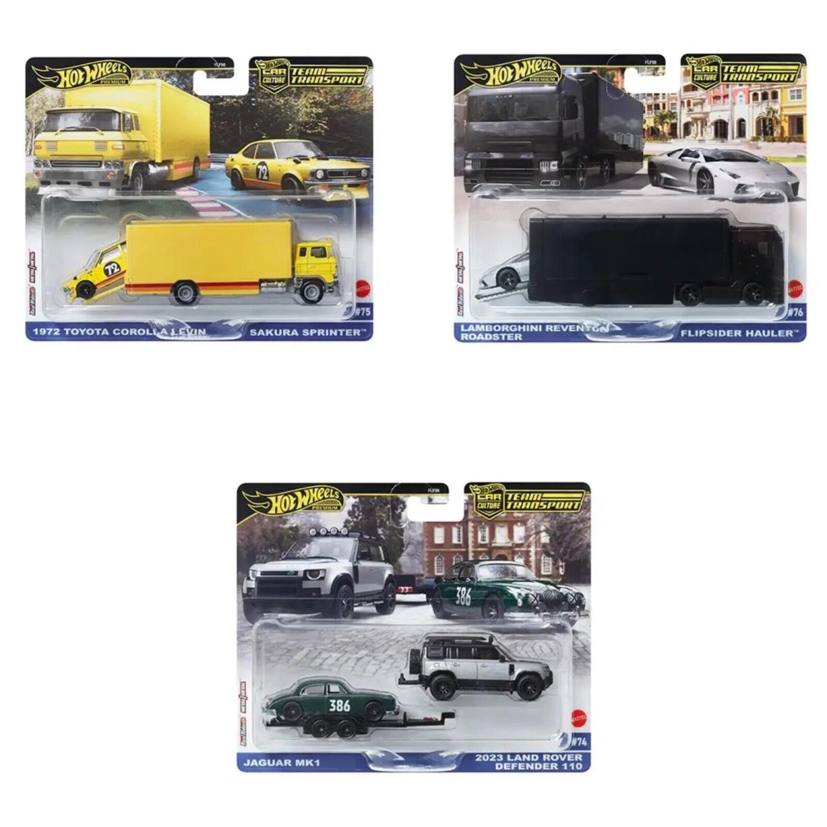 Hot Wheels 2024 Car Culture Team Transport E Case Set of 3 Cars FLF56-957E