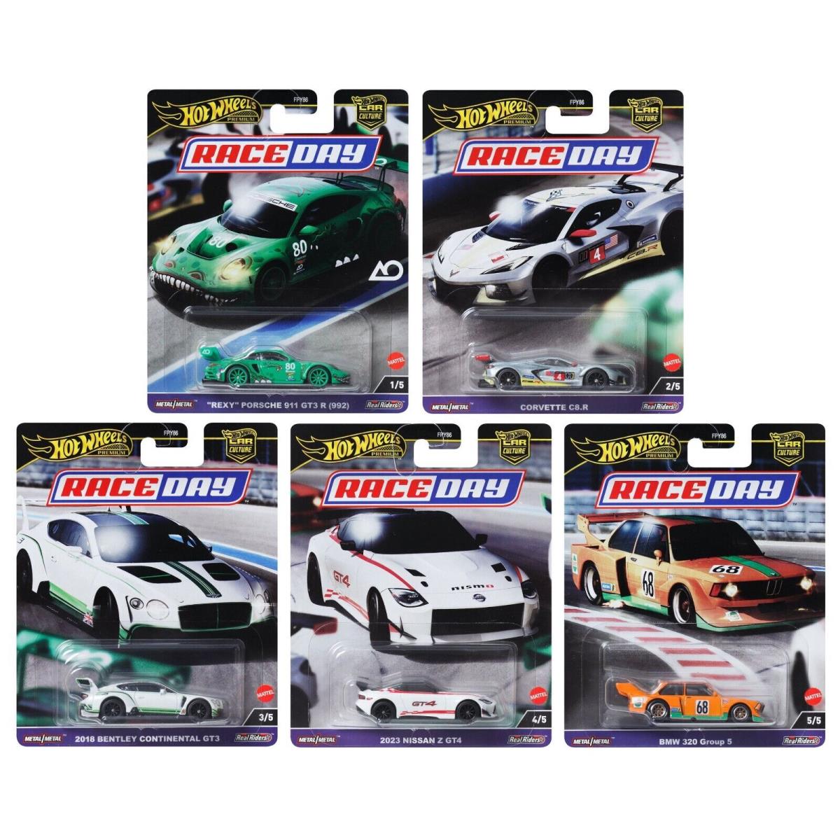 Hot Wheels Premium Car Culture 2024 Race Day FPY86-961D Set of 5 - In Stock