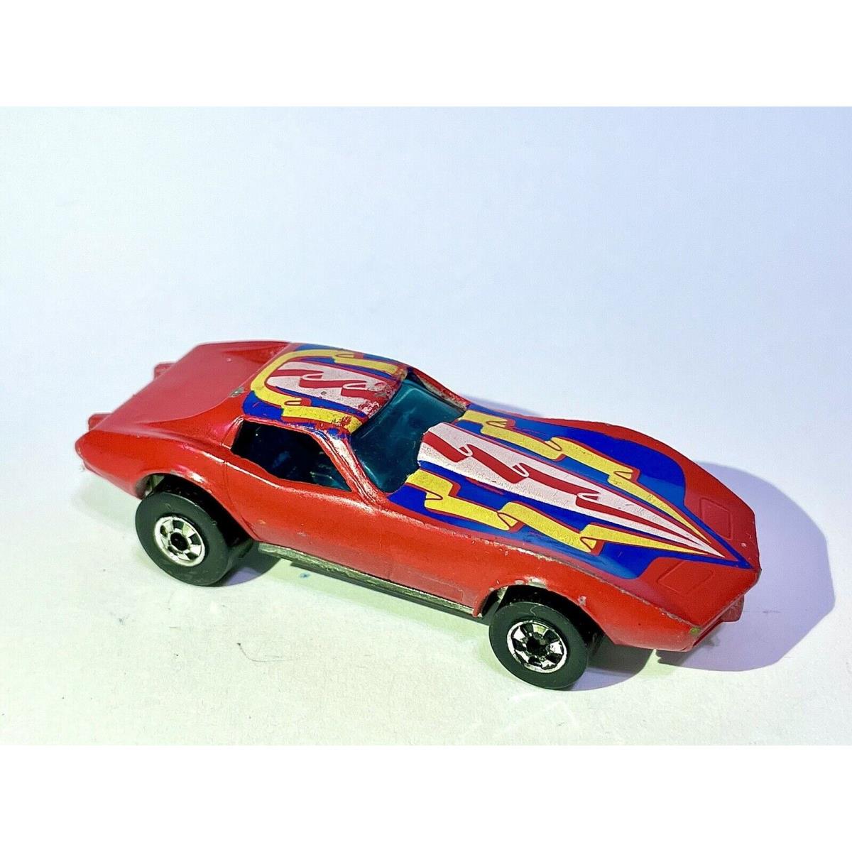 Hot Wheels Mattel Flying Colors 1975 Corvette Stingray Red Blackwalls Hong Kong