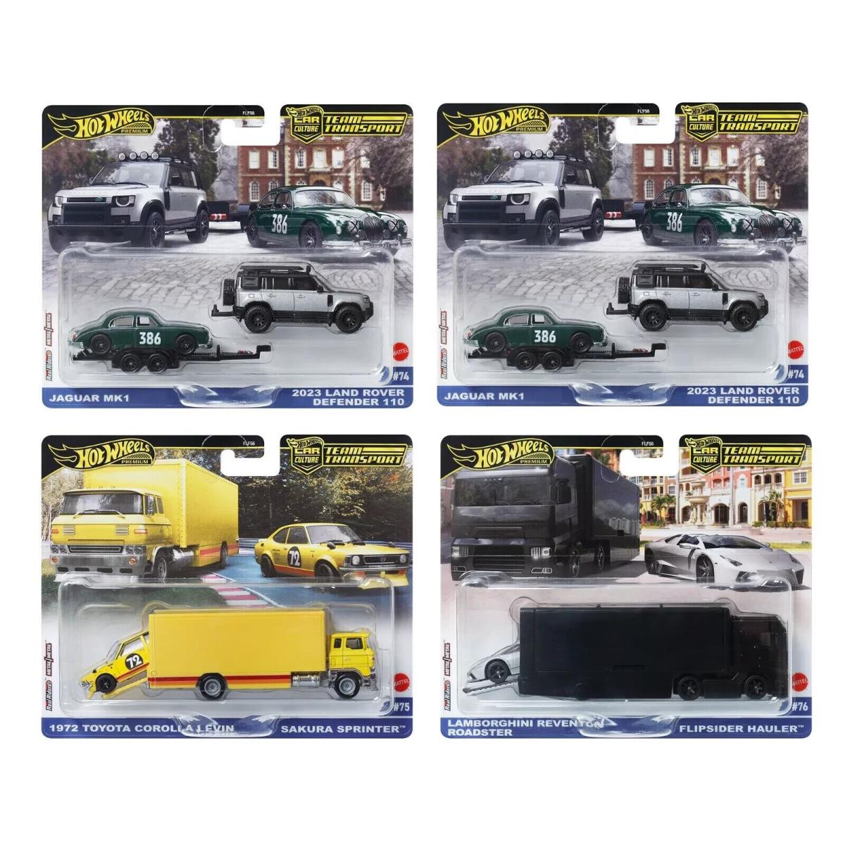 In Stock Set of 4 Hot Wheels 2024 Car Culture Case E Team Transport 1:64