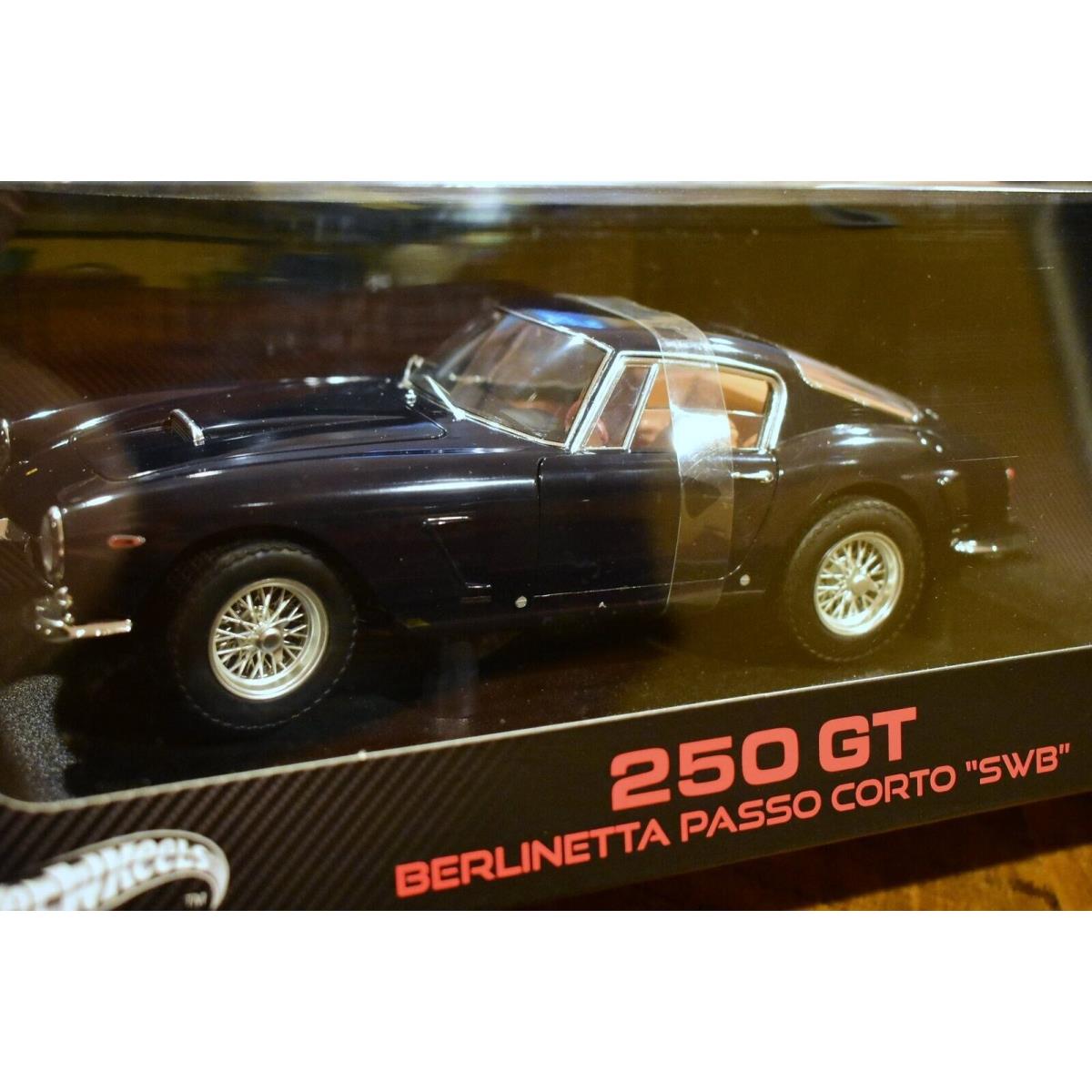 1:18-Hot Wheels Elite Ferrari 250 GT Berlinetta Passo Corto Swb W1180