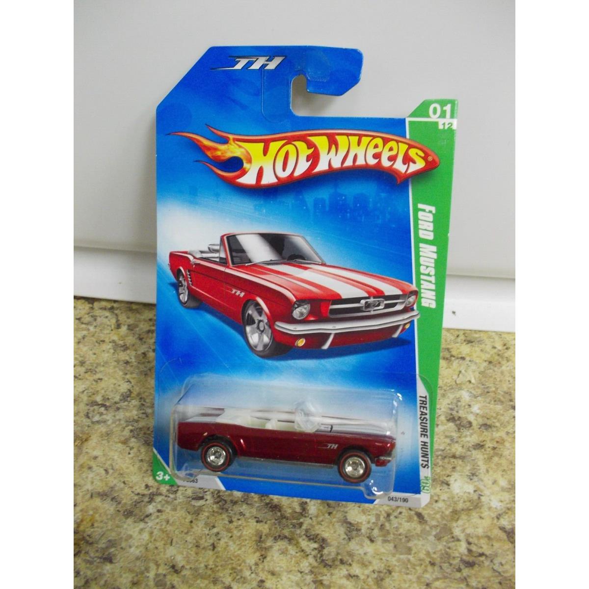 Hotwheels Treasure Hunt Ford Mustang Rubber Tires Car Vintge Nip In Pack