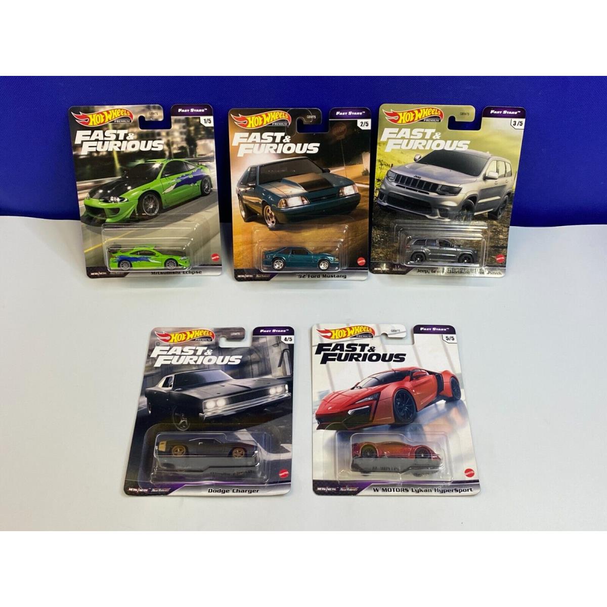 2020 Hot Wheels Premium Fast Furious Fast Stars Complete Set OF 5 Cars