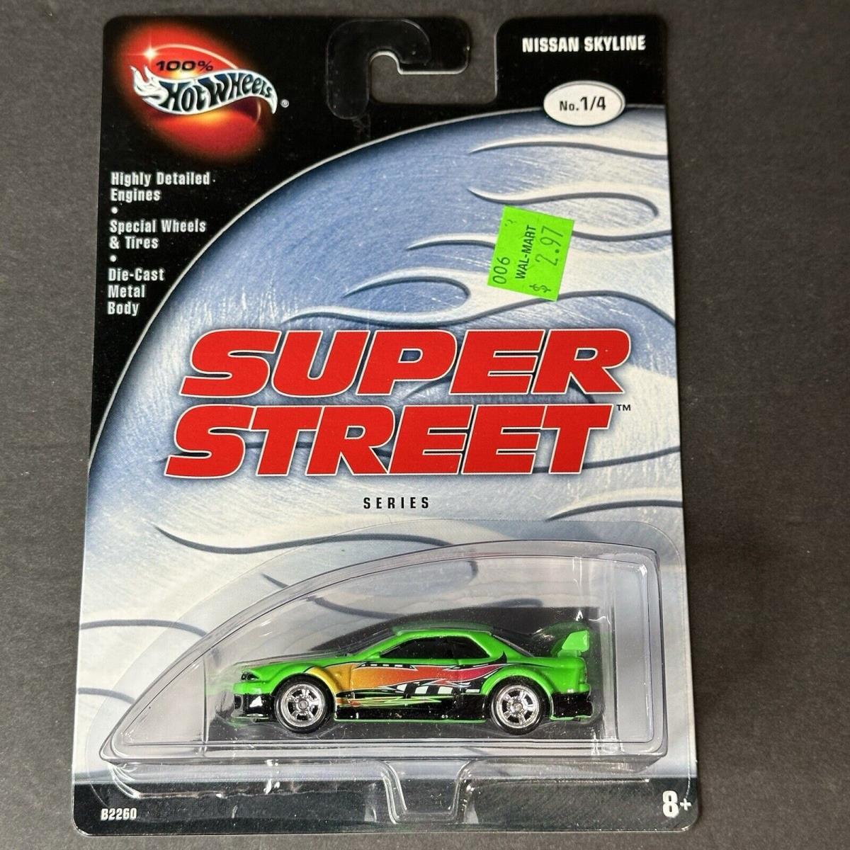 2002 Hot Wheels Super Street Series Moc 1:64 Green Nissan Skyline 1/4