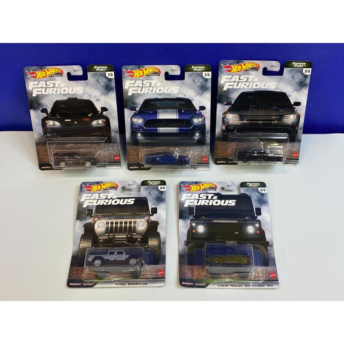 2021 Hot Wheels Premium Fast Furious Furious Fleet Complete Set OF 5 Cars