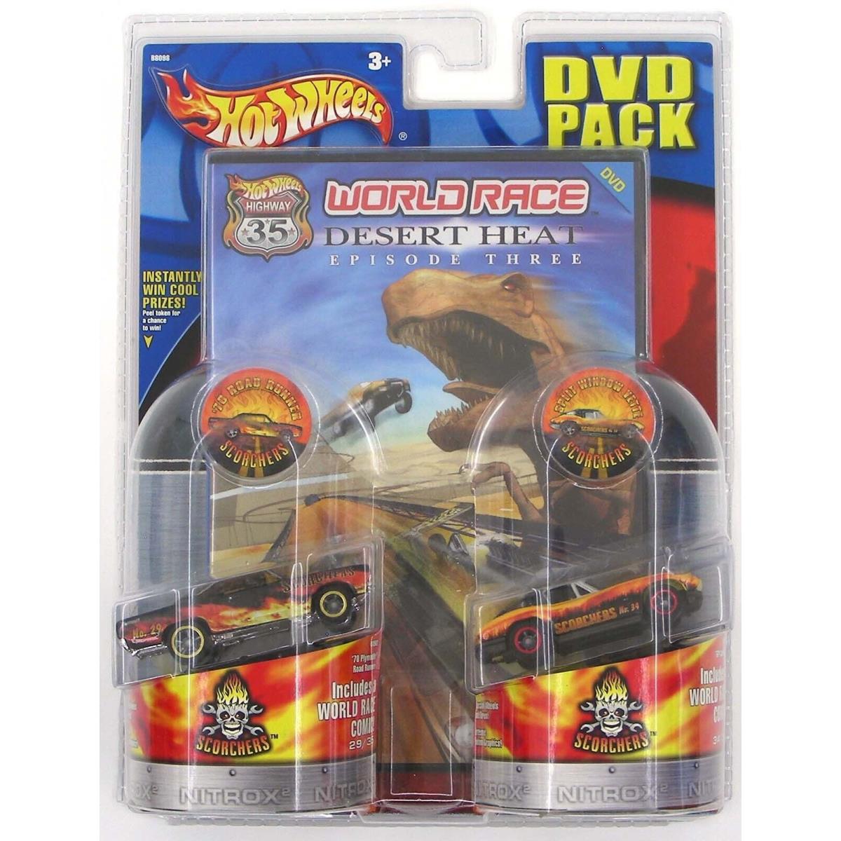 Highway 35 World Race `70 Road Runner `63 Corvette Dvd Pack Hot Wheels