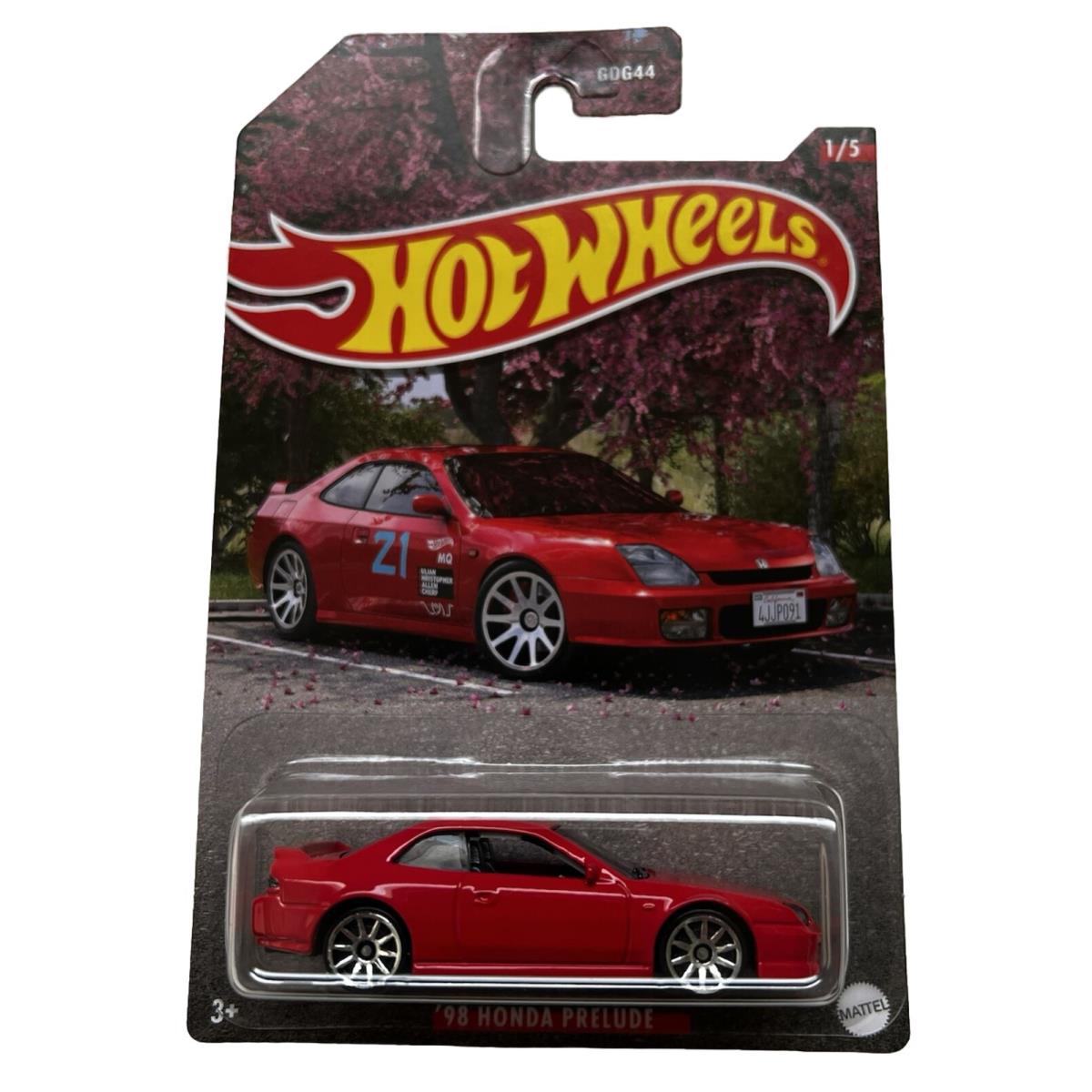 Hot Wheels `98 Honda Prelude Red Themed Jdm Factory Error No Tampo W/protector