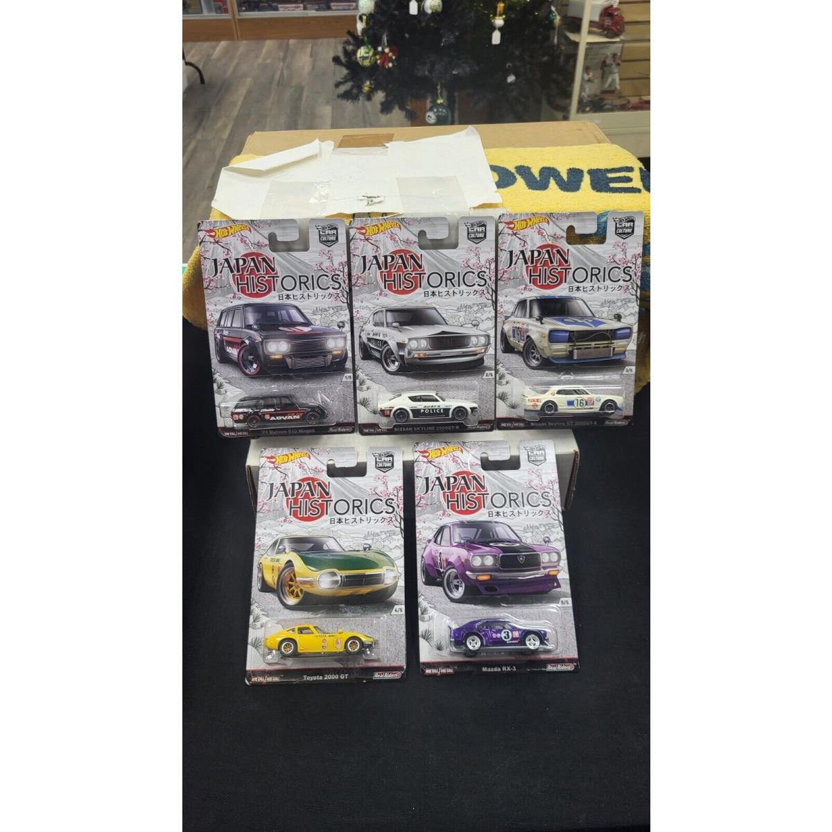 2015 Japan Historics 1/64 Hot Wheels Set OF 5 RX-3 2000 GT Skyline Datsun