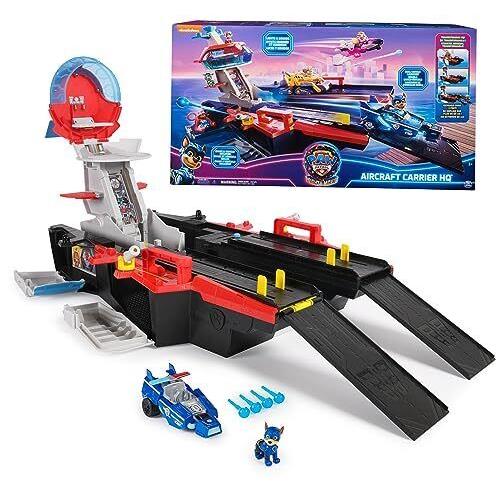 Paw Patrol Aircraft Carrier HQ with Chase Action Figure and Mighty Pups