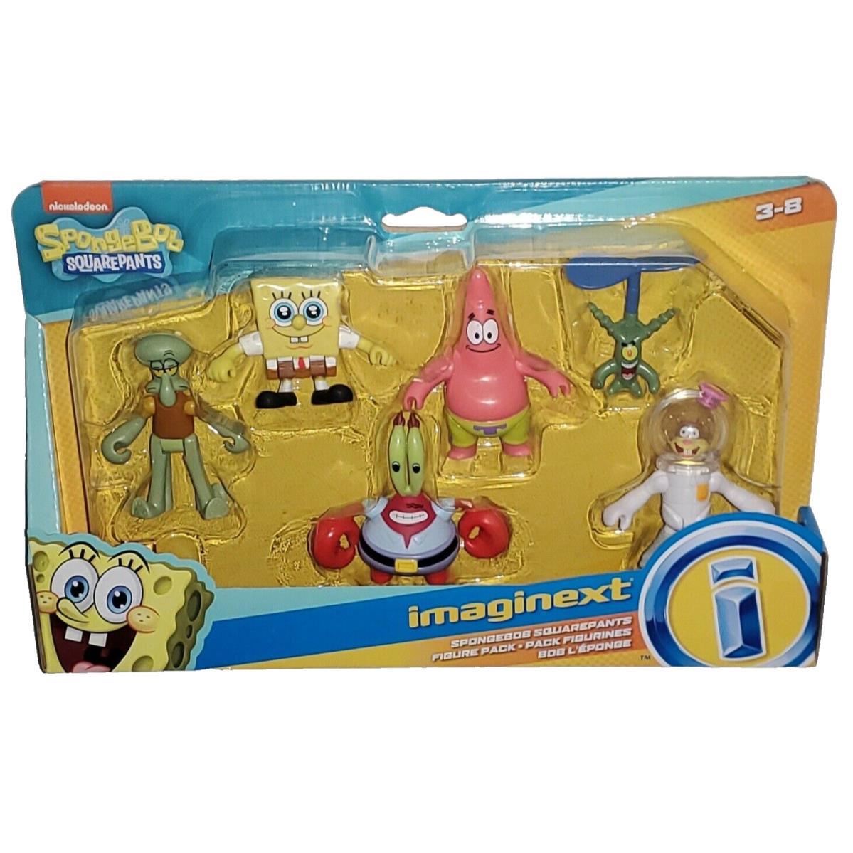 Imaginext Spongebob Squarepants 3 Figure 6-PACK Sandy Patrick Mr Krabs Plankton