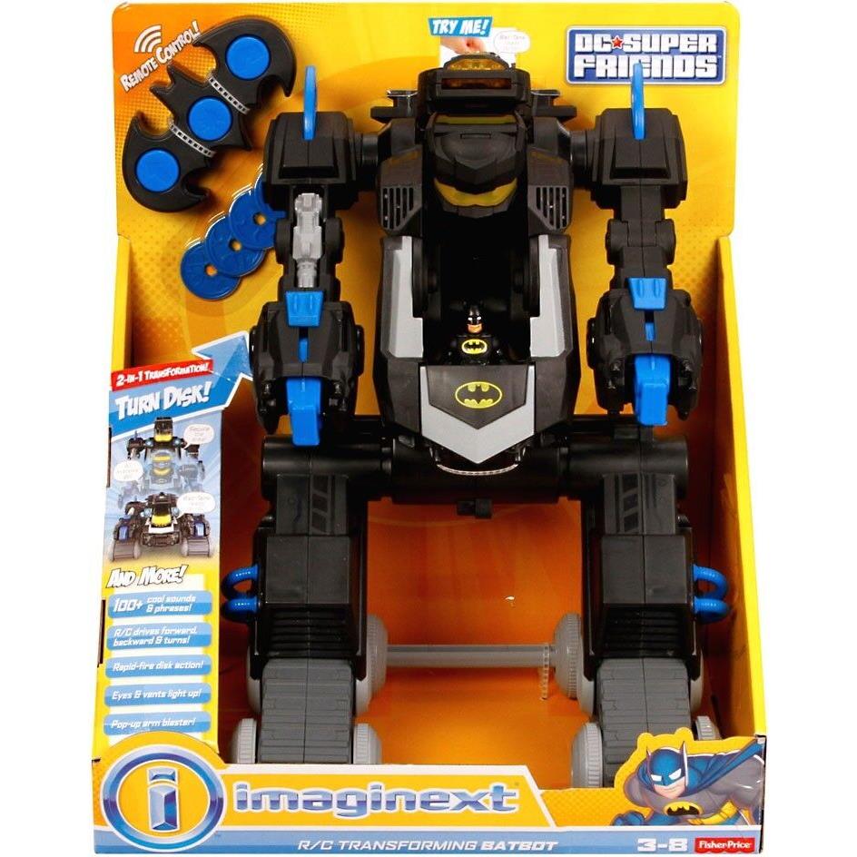 DC Super Friends Batman Imaginext R/c Transforming Batbot Vehicle Black Blue