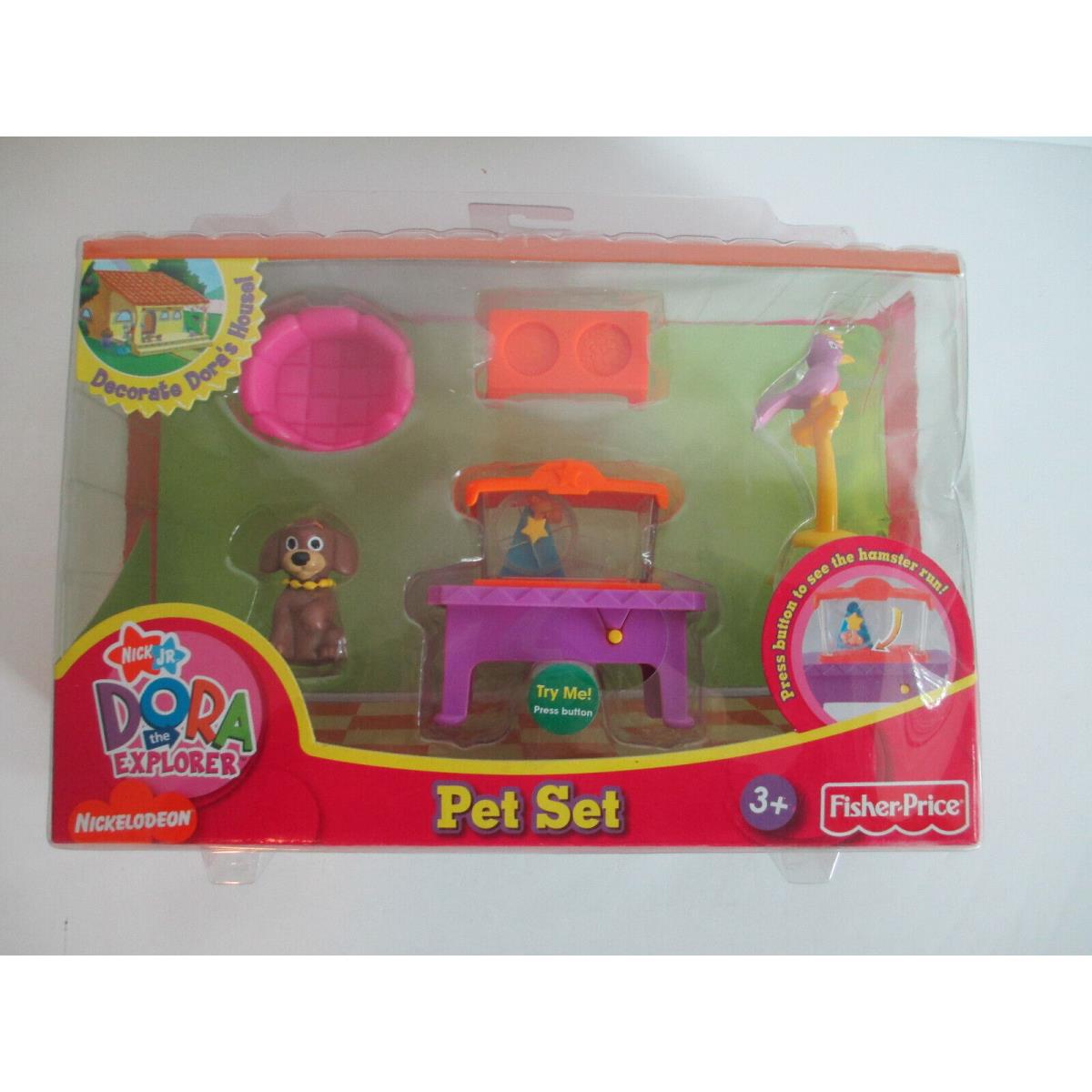 Dora The Explorer Pet Set Fisher Price Nick Jr 2007 Vintage Toy Dog Hamster Bird