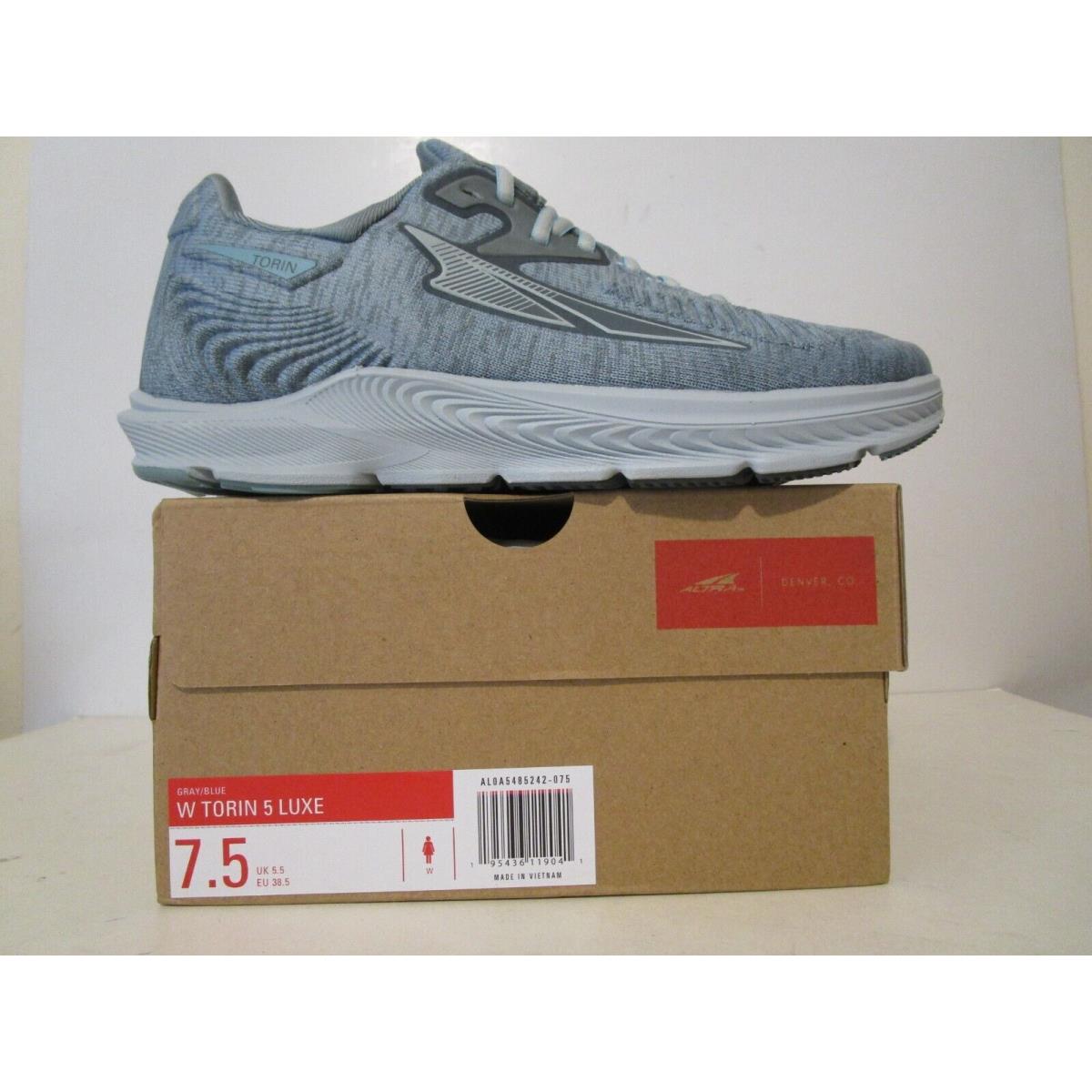 Altra Womens Torin 5 Luxe Running Walking Sneakers Shoe Gray/blue Size 7.5