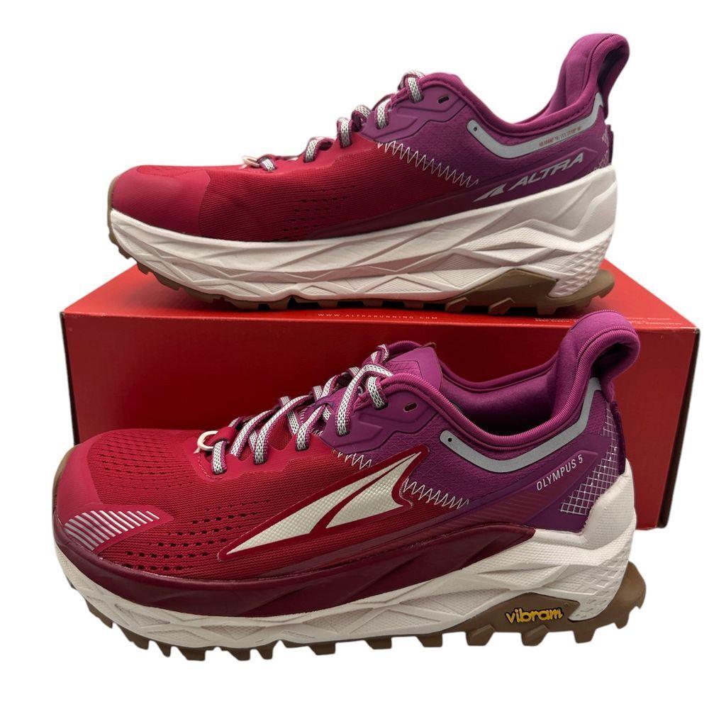 Altra Olympus 5 Trail Running Shoes Vibram Sole Raspberry Women`s 7.5 Sneakers