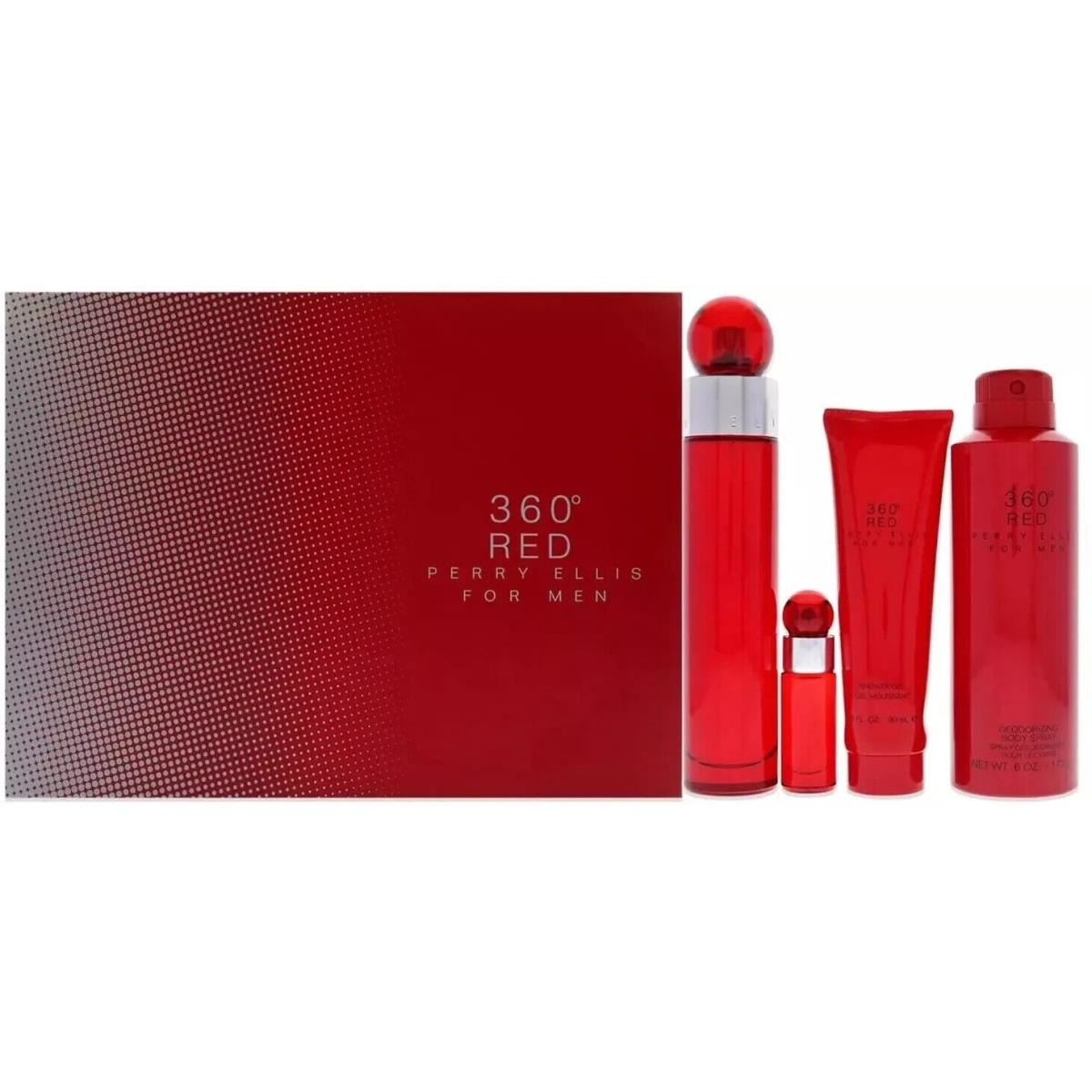 360 Red by Perry Ellis For Men 4 Pcs Set