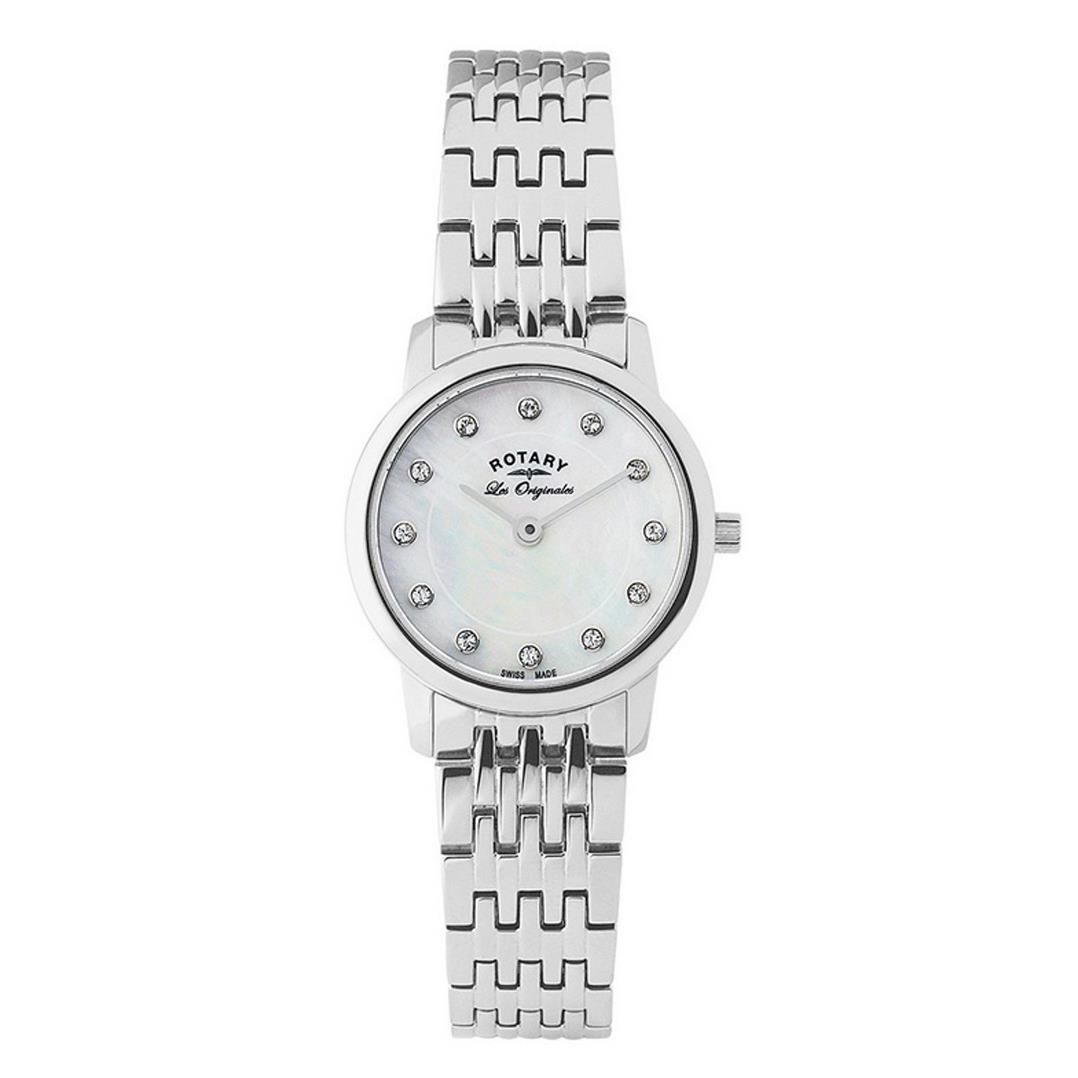 Rotary Eco Swiss Ladies Crystal Set Mother Of Pearl Dial Watch LB90016/07