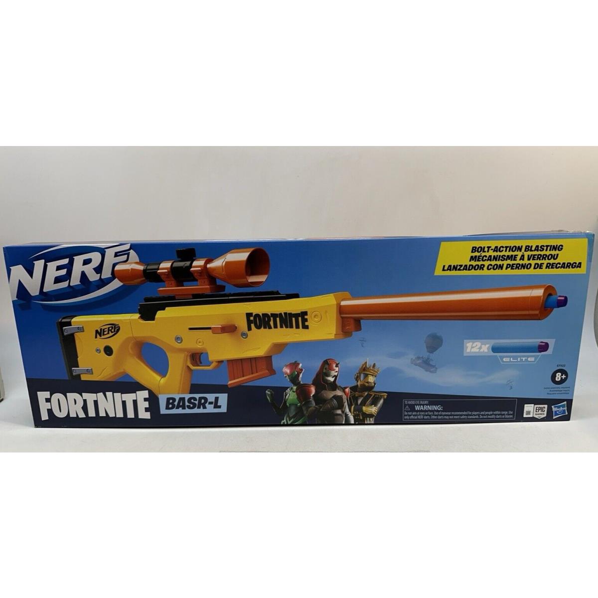 Nerf Fortnite Basr-l Bolt Action Clip Fed Blaster Removable Scope E7522