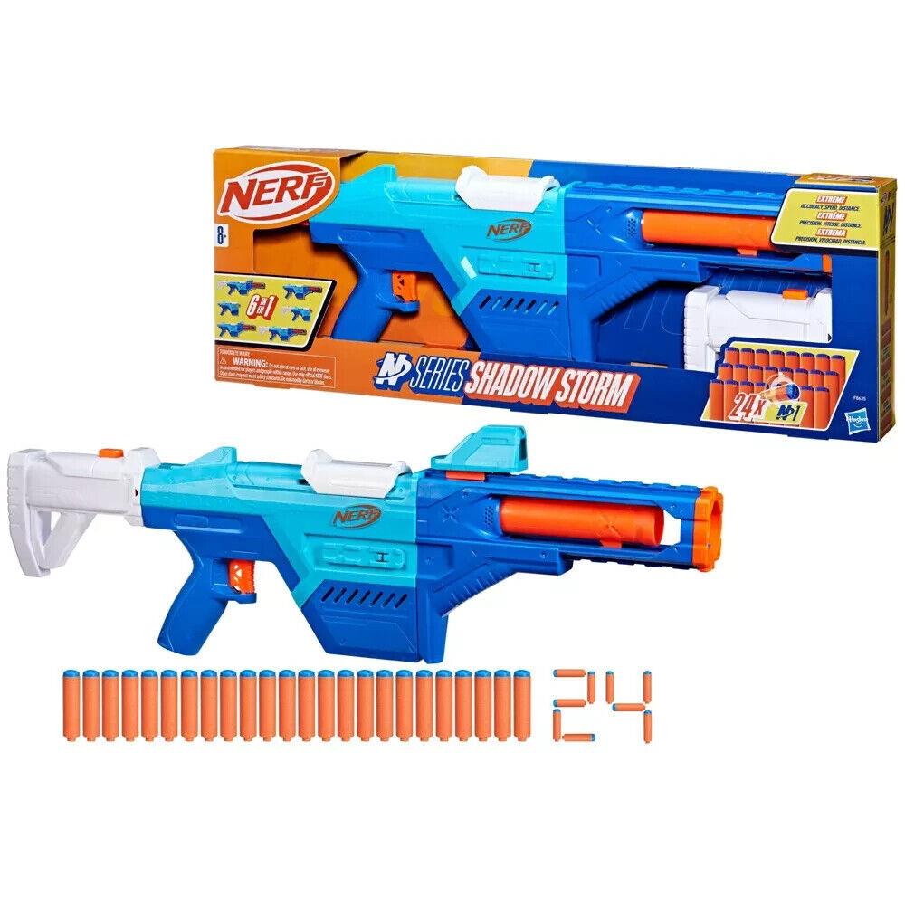 Nerf N Series Shadow Storm Blaster. Blaster Barrel Stock Scope 24 Darts