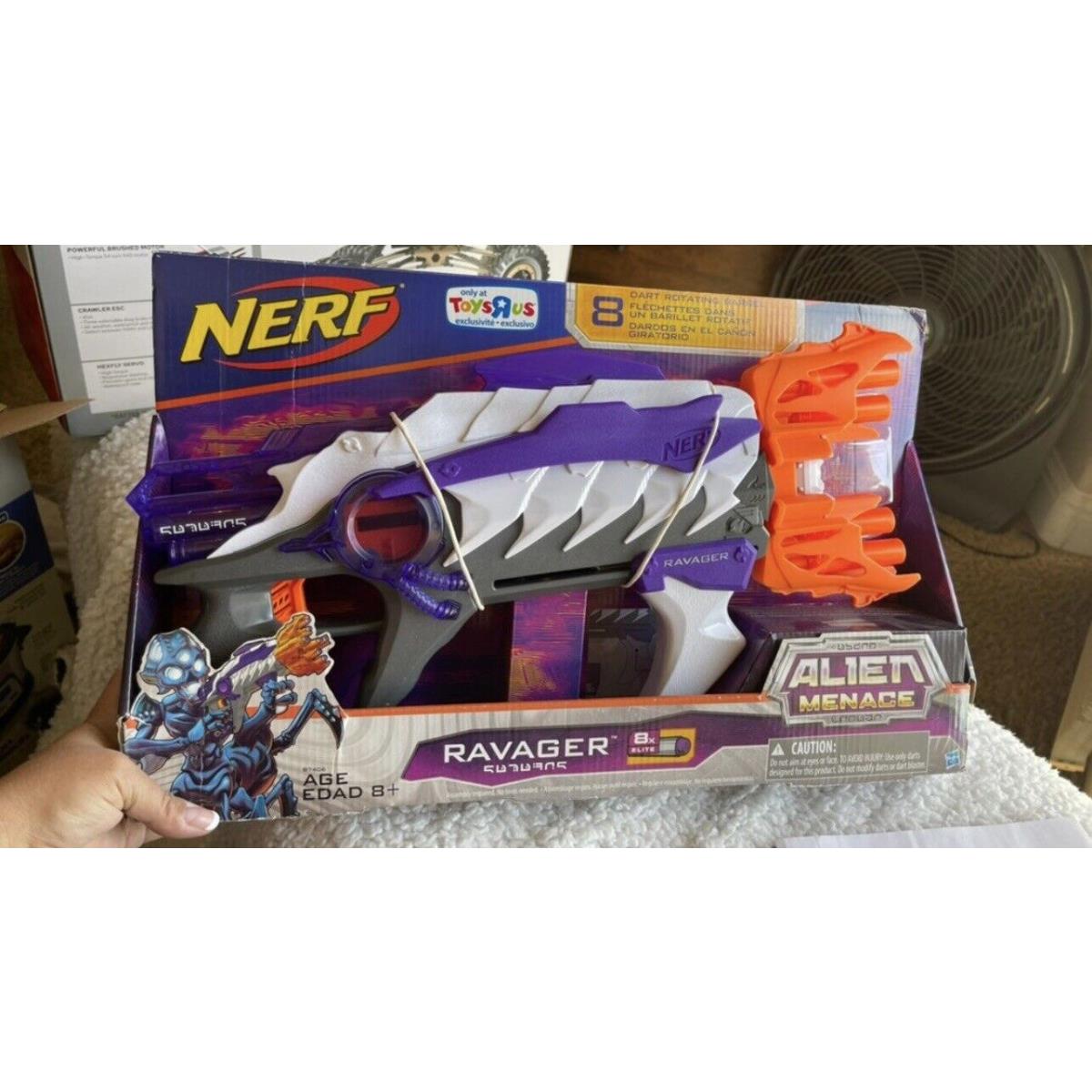 Nerf Alien Menace Ravager Dart Blaster 8 Dart Rotating Barrel Rare