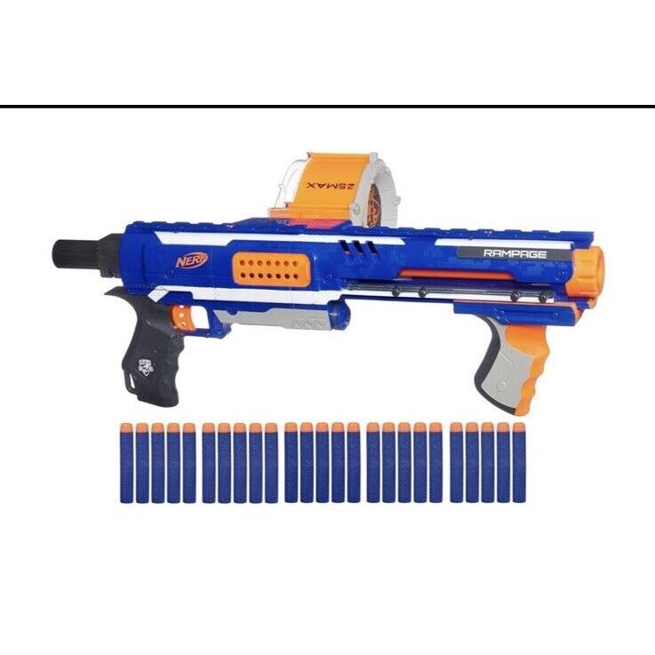 Nerf Rampage N-strike Elite Toy Blaster with 25 Dart Drum Slam Fire For Kids